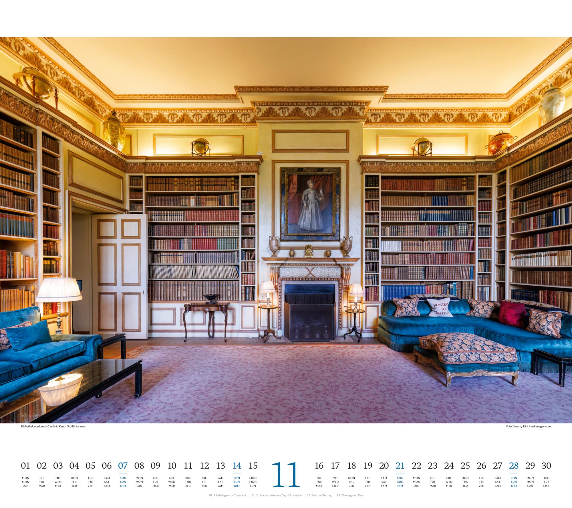 Welt der Bücher Kalender 2027 | Bildgewaltiger Bibliotheken-Kalender im großen Querformat (54x48 cm) | Eindrucksvolle Architektur von Büchereien
