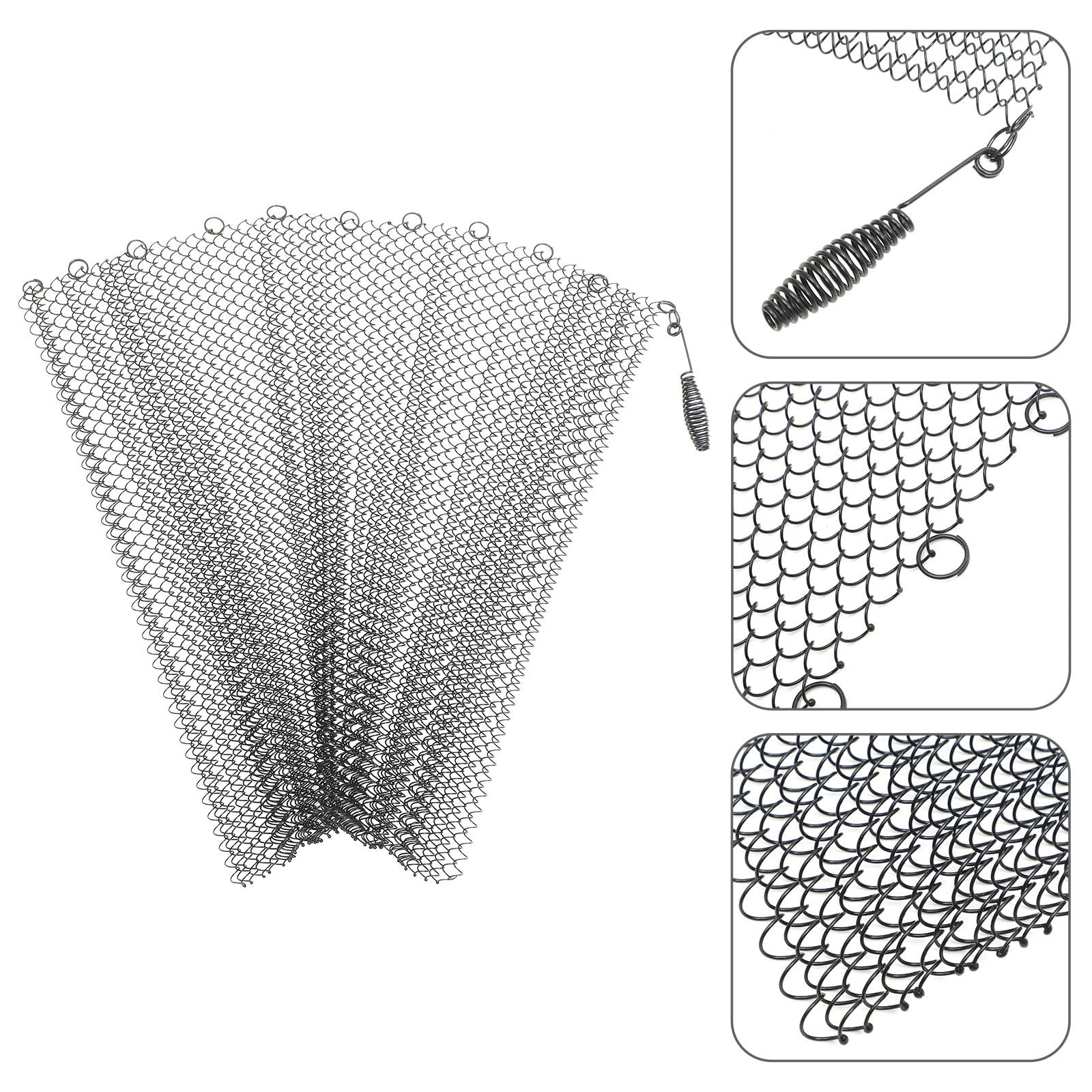 Zerodeko Lot de 2 Panneaux Pare-feu en Fer Noir avec Poignées, Résistant à Haute Température, pour Protection de Cheminée Domestique