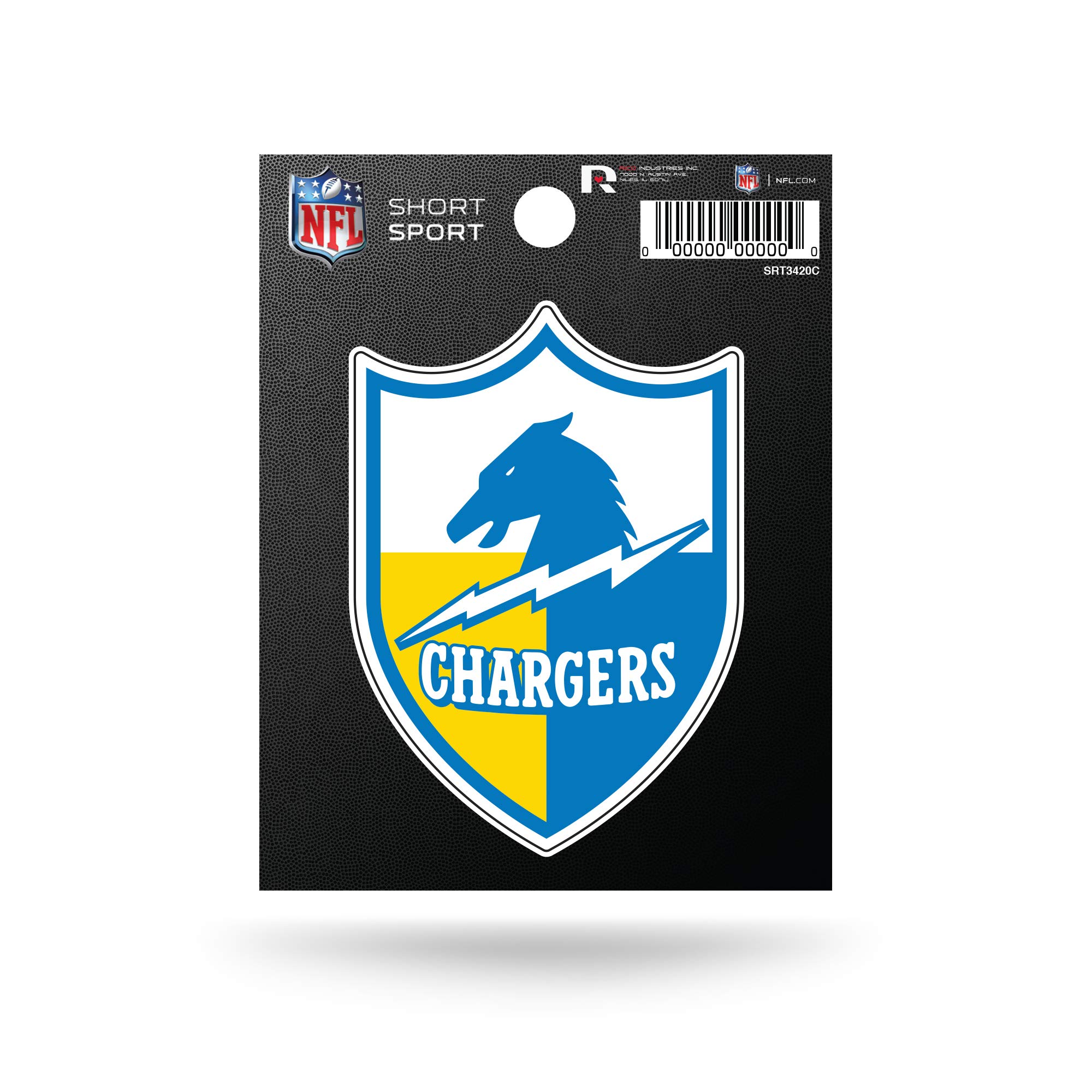 Rico Industries NFL San Diego Chargers Short Sport Decal, Retro , Yellow , 3.5