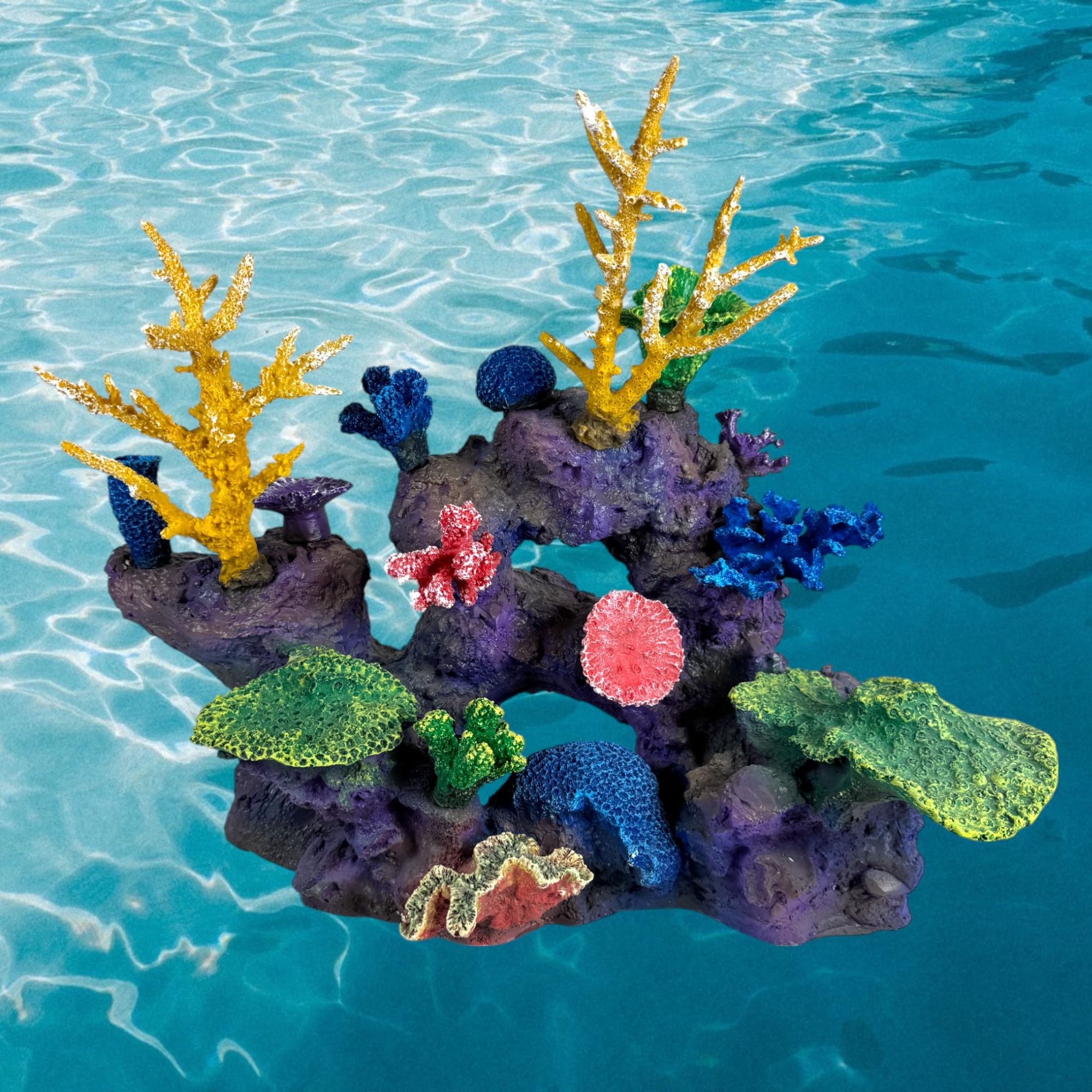 3G-DM048PNP Medium Artificial Coral Inserts Decor, Fake Coral Reef Decorations for Colorful Freshwater Fish Aquariums, Marine and Saltwater Fish Tanks