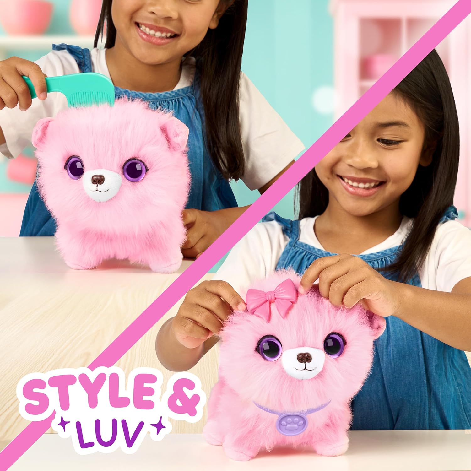 SCRUFFALUVS Pink Surprise Pet, Mystery Plush Toys, Stuffed Animals, Wash to Reveal 1 of 3 Rescue Pets: Puppy, Bunny, or Kitty - Includes 8.7" Deluxe Pet Carrier - Styles May Vary - Image 6