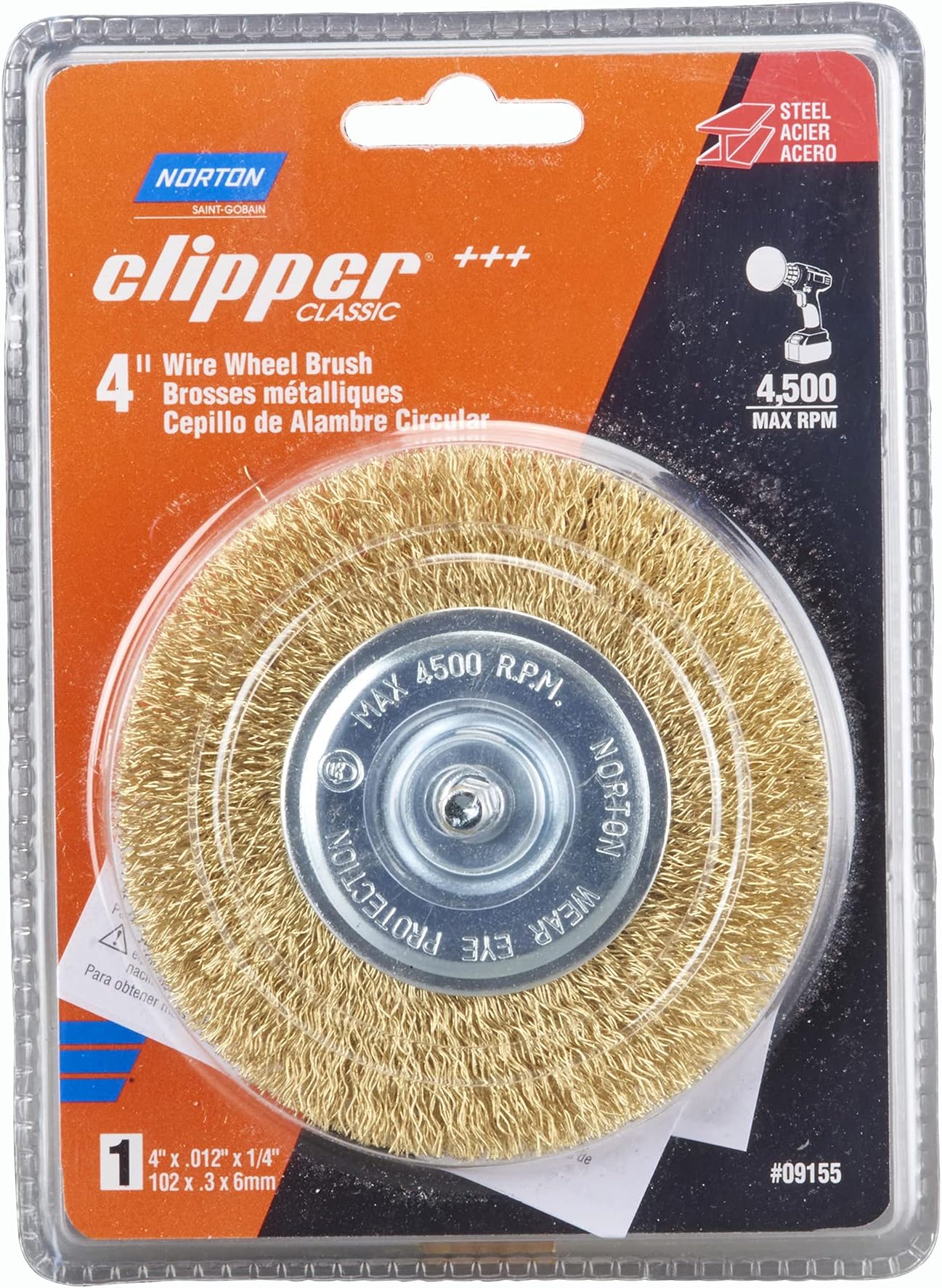 Norton Clipper Classic, Wheel Brush, Wheel Diameter 4 in, Wheels (Qty.) 1 Model# 70184609155