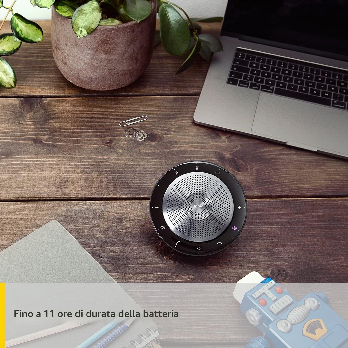 Jabra Speak 750 Speaker Phone – Altoparlante portatile certificato per conferenze unificate con adattatore Bluetooth e USB – Collegamento con laptop, smartphone e tablet (rinnovato)