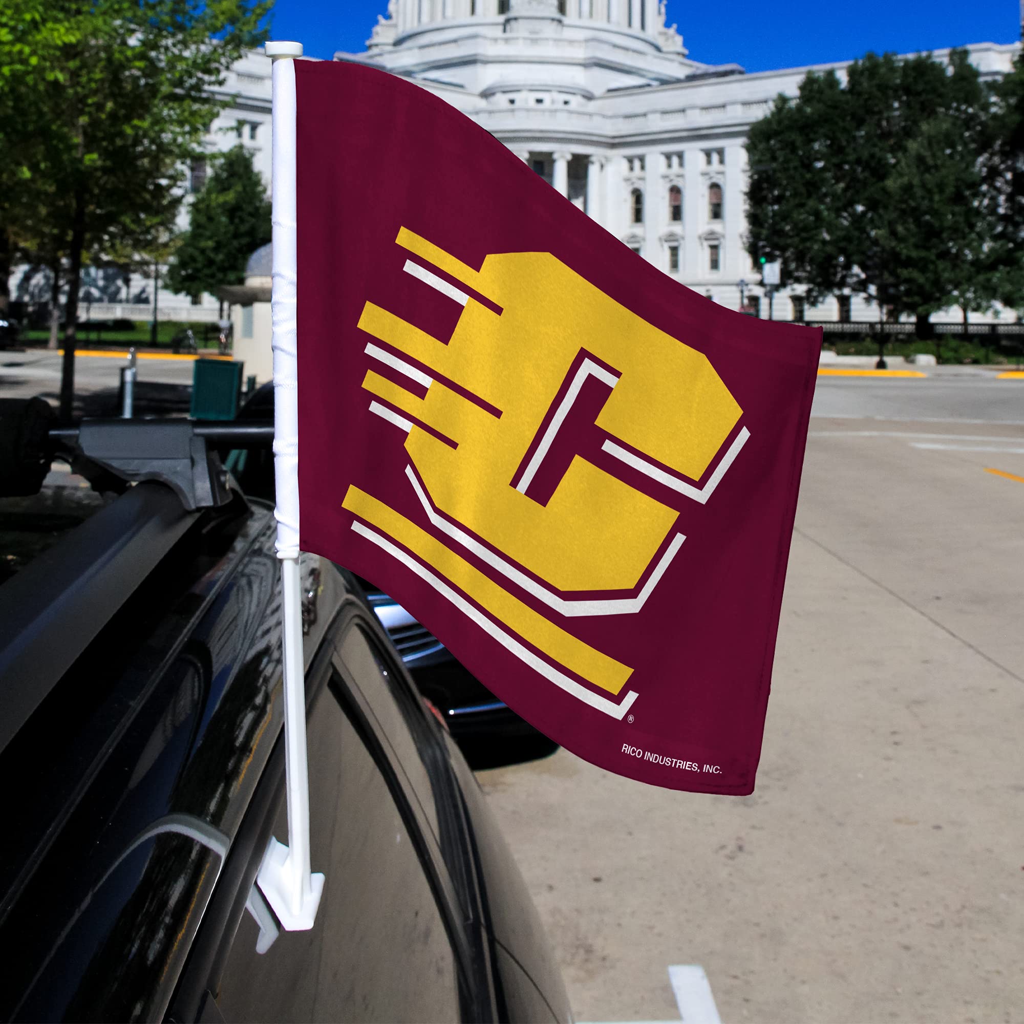 Rico Industries NCAA Rico Industries Central Michigan Chippewas Alternate Double Sided Double Sided Car Flag - 16
