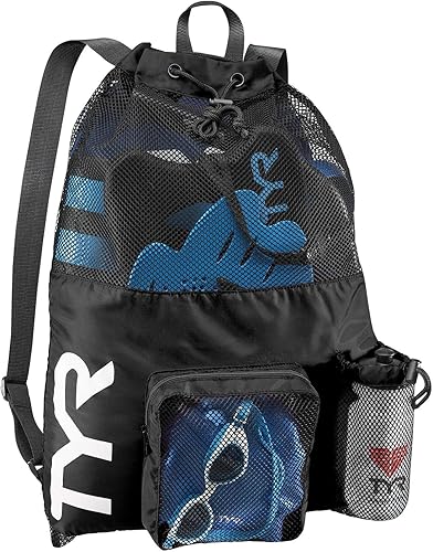 Miniatura 25 de TYR Mochila Big Mesh Mummy, grande para natación, gimnasio y equipo de entrenamiento, color rosa