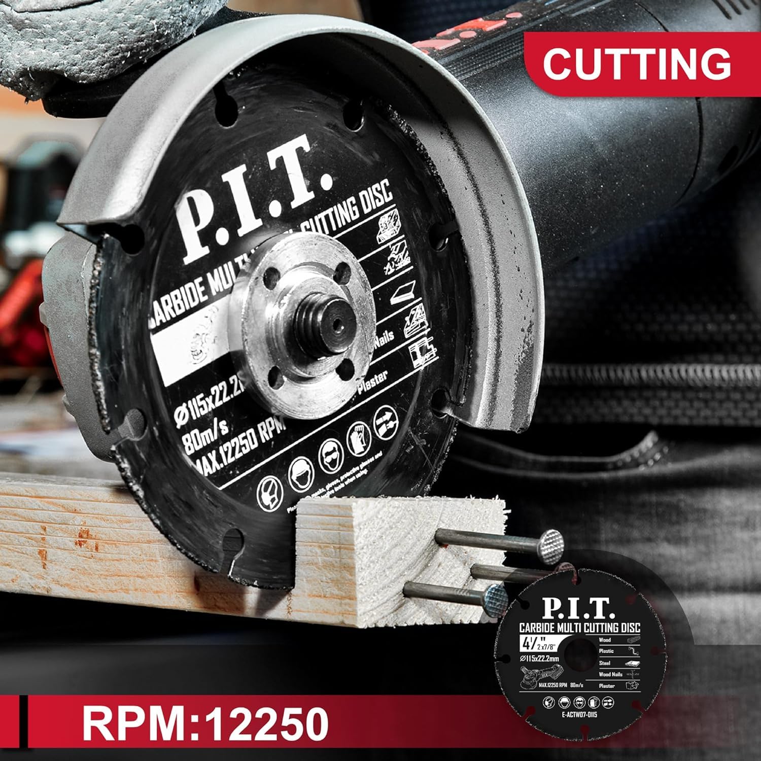 Snapklik.com : P.I.T. 3-in-1 Set 4 1/2 Inch Cut Off Wheel For Wood ...