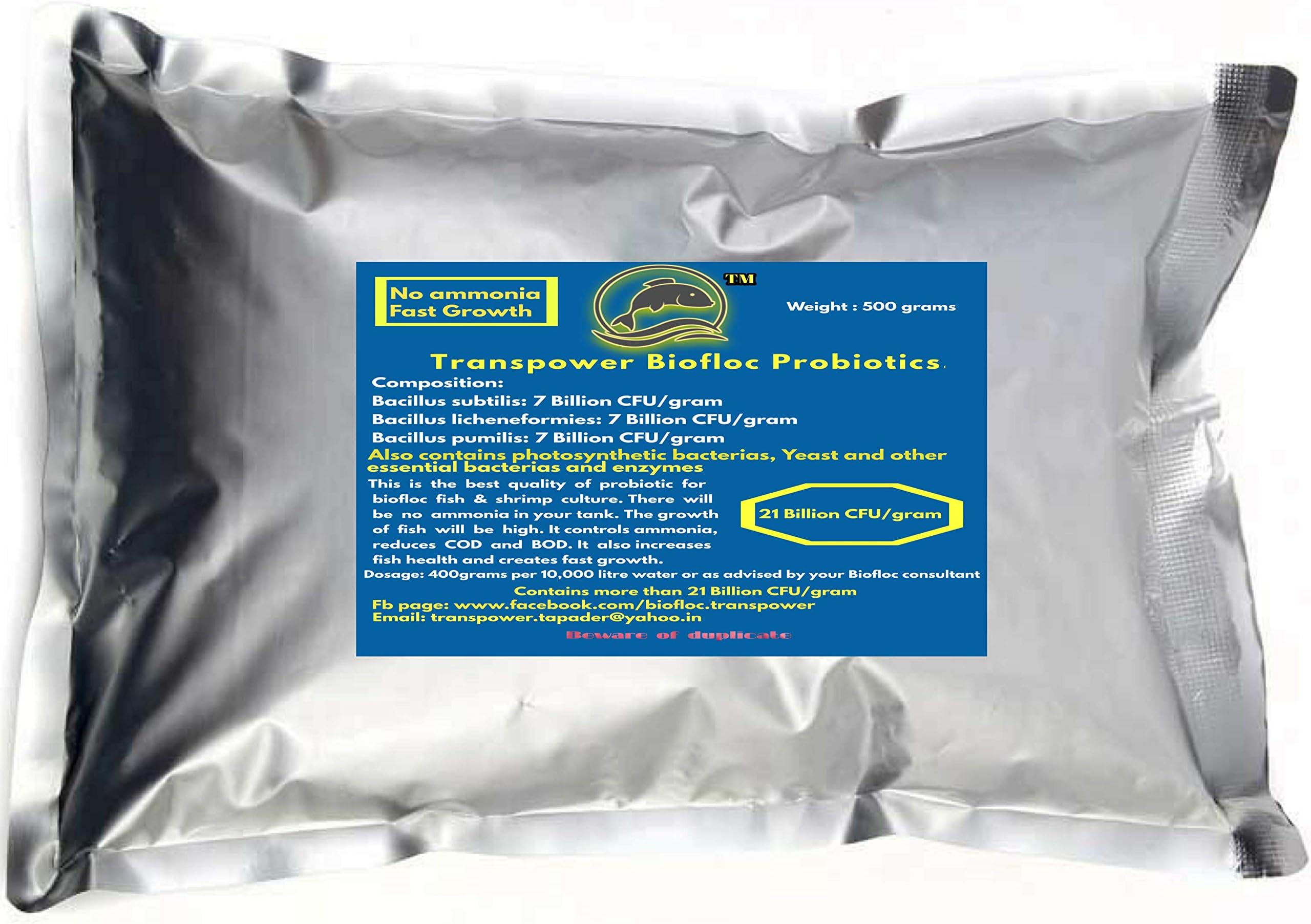 Biofloc probiotic 500grams - More Than 21 Billion cfu/Gram
