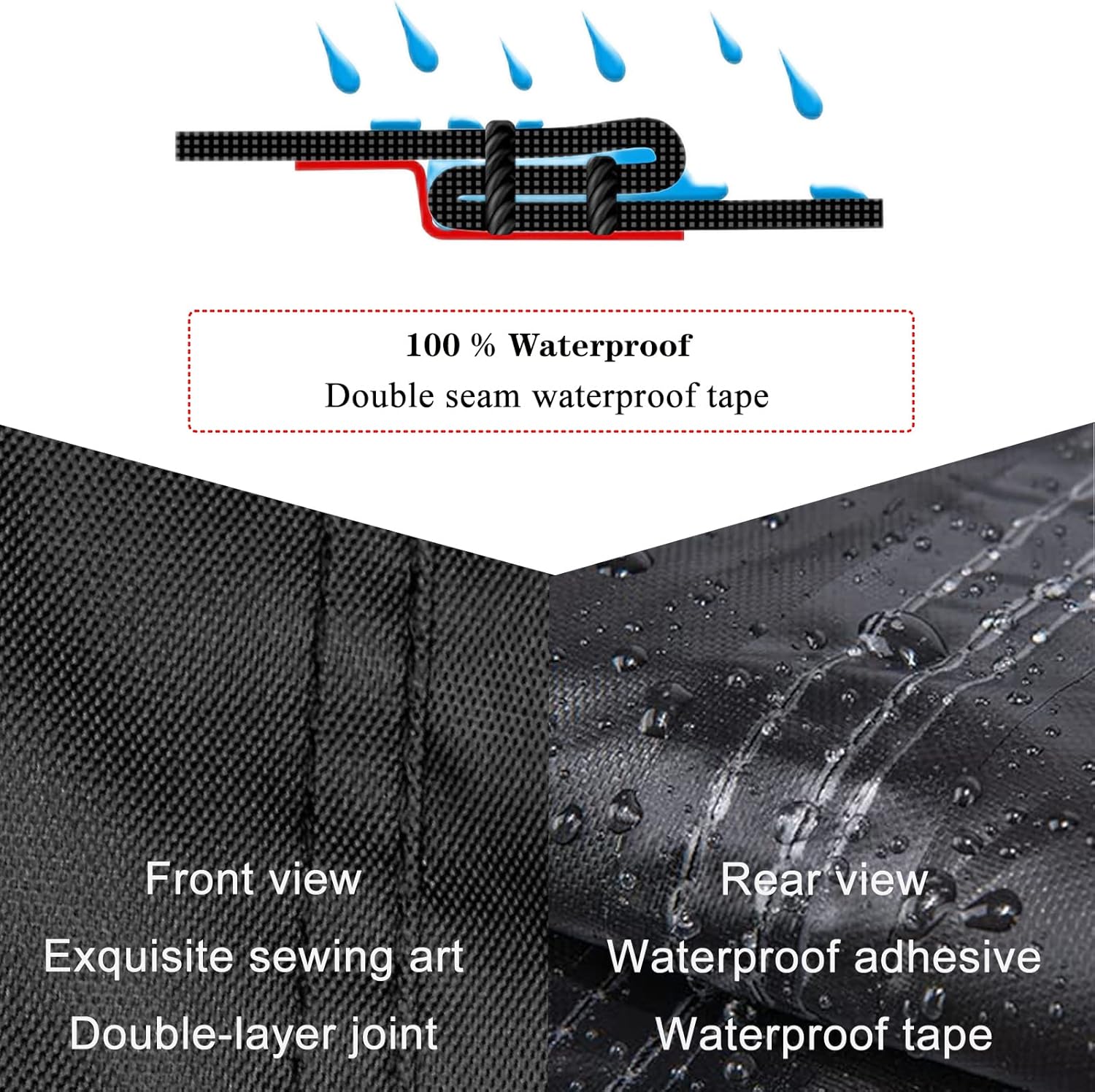 66inch Outdoor Daybed Cover Waterproof, 420D Round Patio Day bed Covers with Adjustable Strap, Heavy Oxford Cloth-Black (Ø66inch)