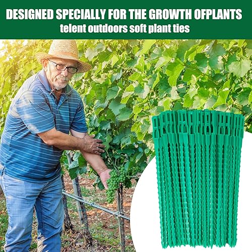 Miniatura 5 de SAIGREEN 100 lazos de plástico de 4.5 pulgadas, lazos ajustables para plantas de jardín, lazos de alambre multiusos para plantas de vid y verduras