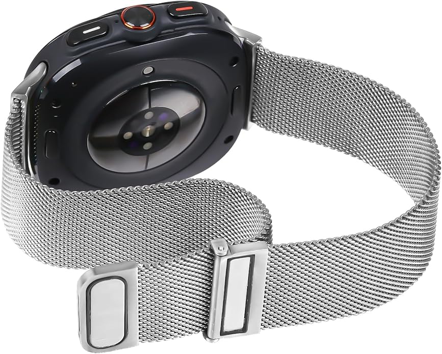 Compatible With Samsung Galaxy Watch Ultra 47MM (2024) Bands For Women Men Magnetic Stainless Steel Straps.
