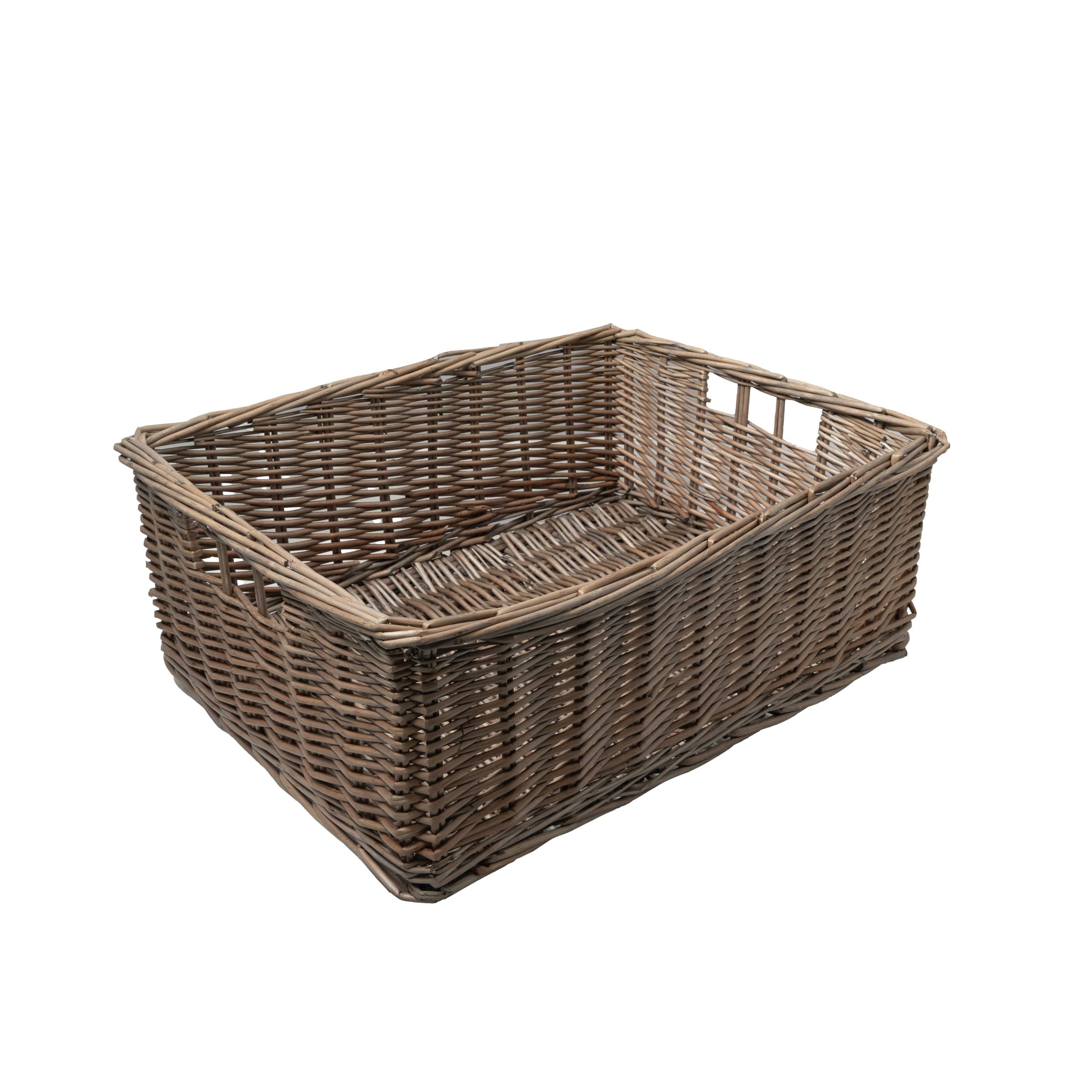Arthur Cameron Antique Wash - Rectangular Shallow Wicker Storage Tray - Hand-Woven By Skilled Artisans In Northern China, An Organiser Basket Is The Perfect Home Storage Solution (, Small)