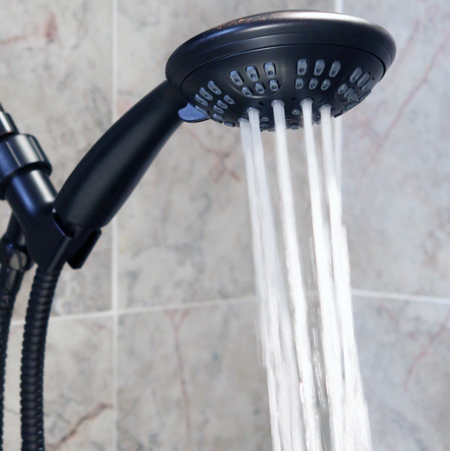 Aqua Elegante - Alcachofa de ducha de mano con 6 funciones. Asombrosa alta presión. Alcachofa de ducha de mano ajustable. Uso en interior y exterior. Accesorio para baño moderno y spa.