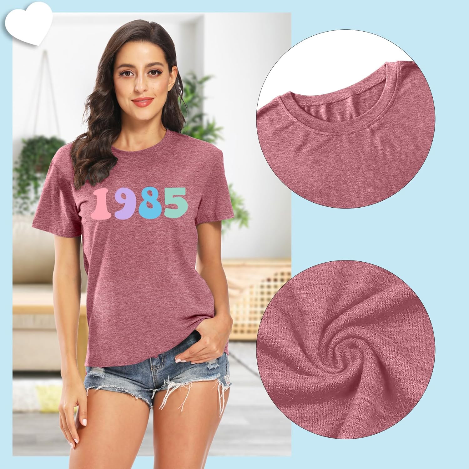 in My Forties Era Shirt for Women 41th Birthday Shirt Birthday Party Short Sleeve 1985 Shirt Birthday Gift Tee Top - Image 4