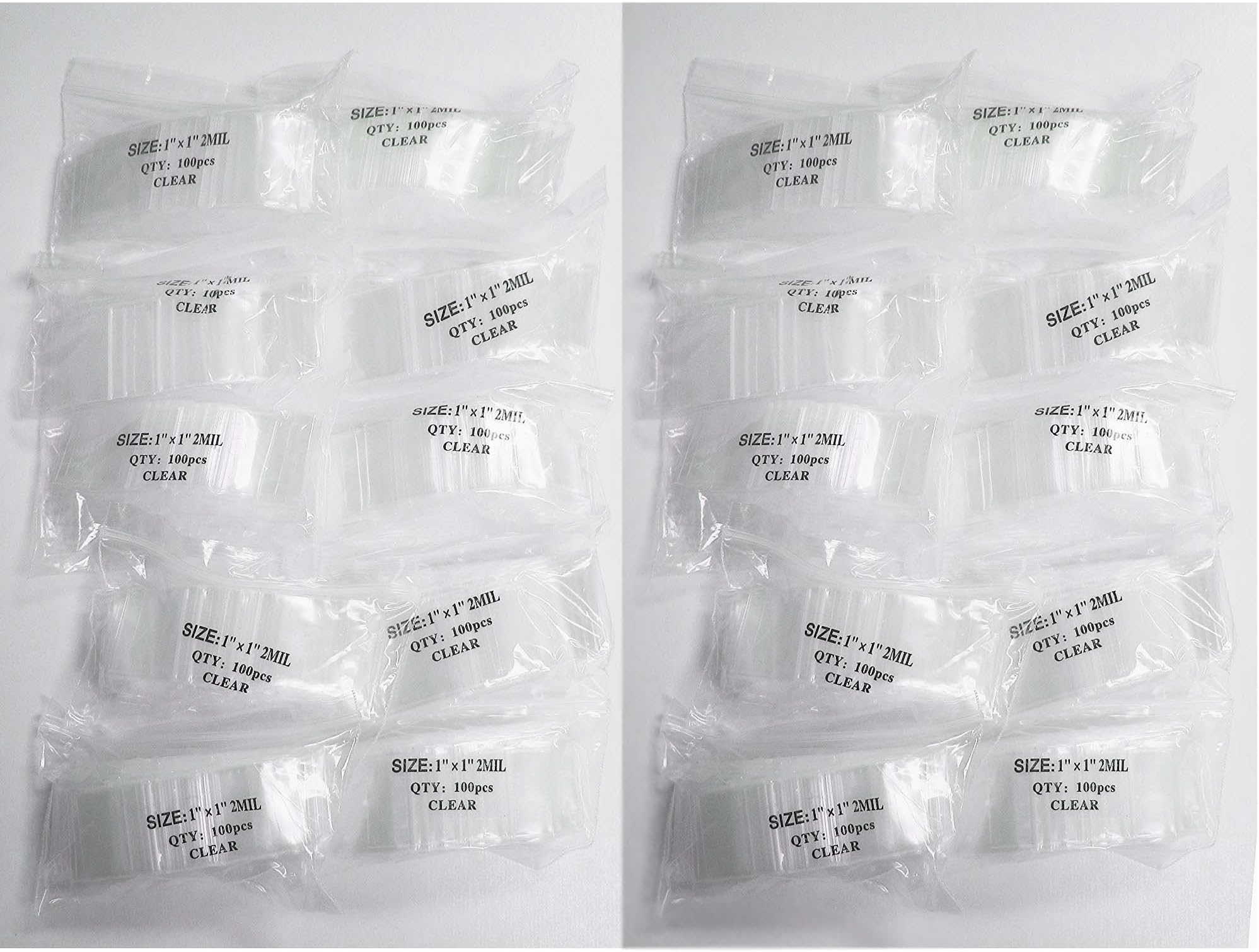 2000 - (1'' x 1'') Clear Reclosable Zipper Bags, Total 2000 Bags