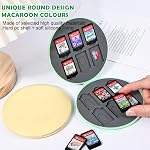 DLseego Game Card Case for Switch Lite/Switch/Switch OLED, Circle Medallion Design Switch Game Cartridge Memory Card Portable Storage with 12 Game Card Slots and 12 Micro SD Card Slots-Blue