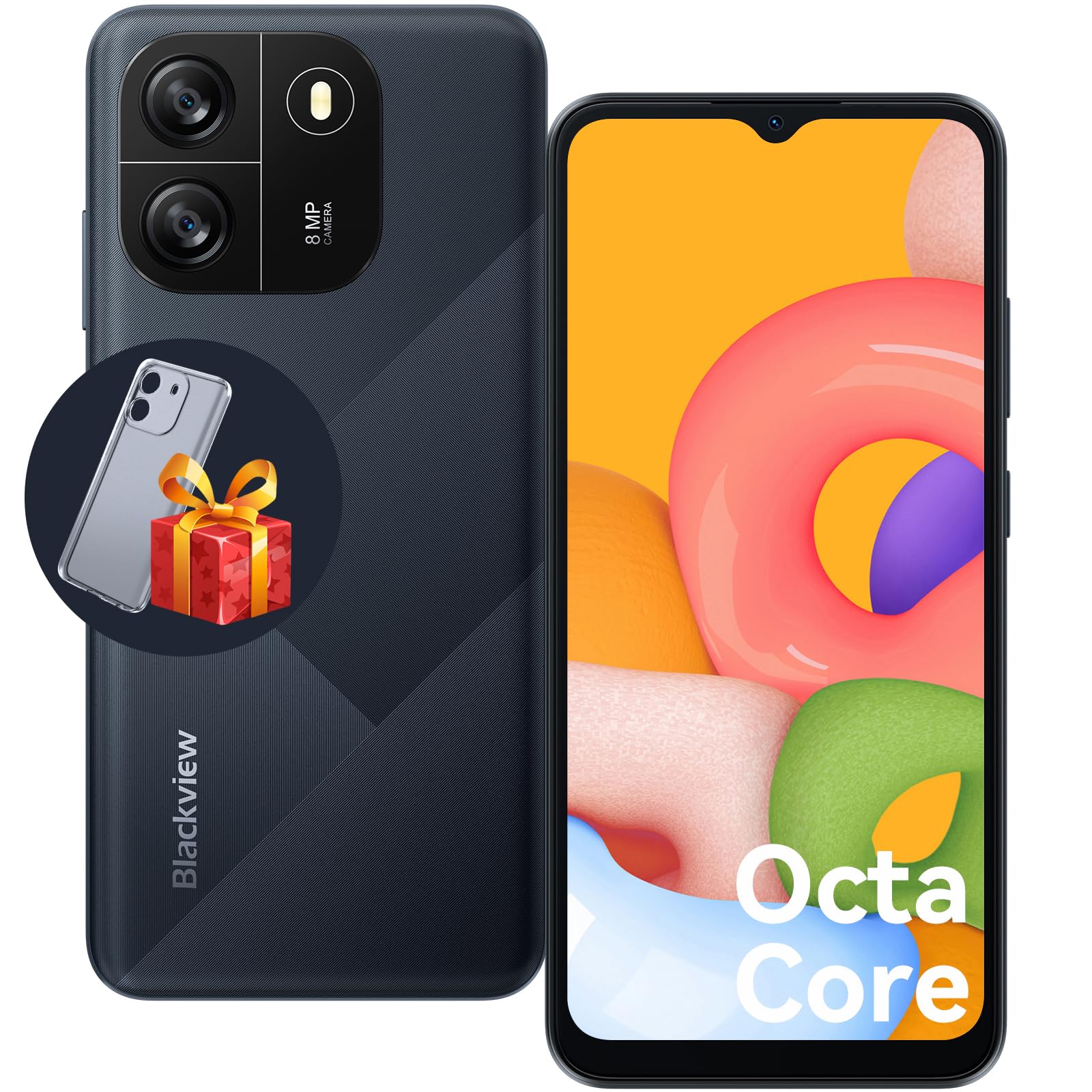 Blackview Wave6C Smartphone con 6.5" HD+/60Hz, 5100mAh, Octa-Core, 32GB/2TB-TF, 8MP+5MP, 4G Dual SIM Telefono Cellulare, Face ID/GPS/Modalità Panorama/Tipo-C/3.5mm Jack