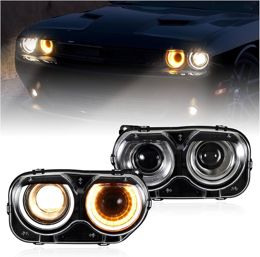 CHALLENGER LEDライト Amazon.com: POKIAUTO LED Headlights for Dodge Challenger 2015-2020