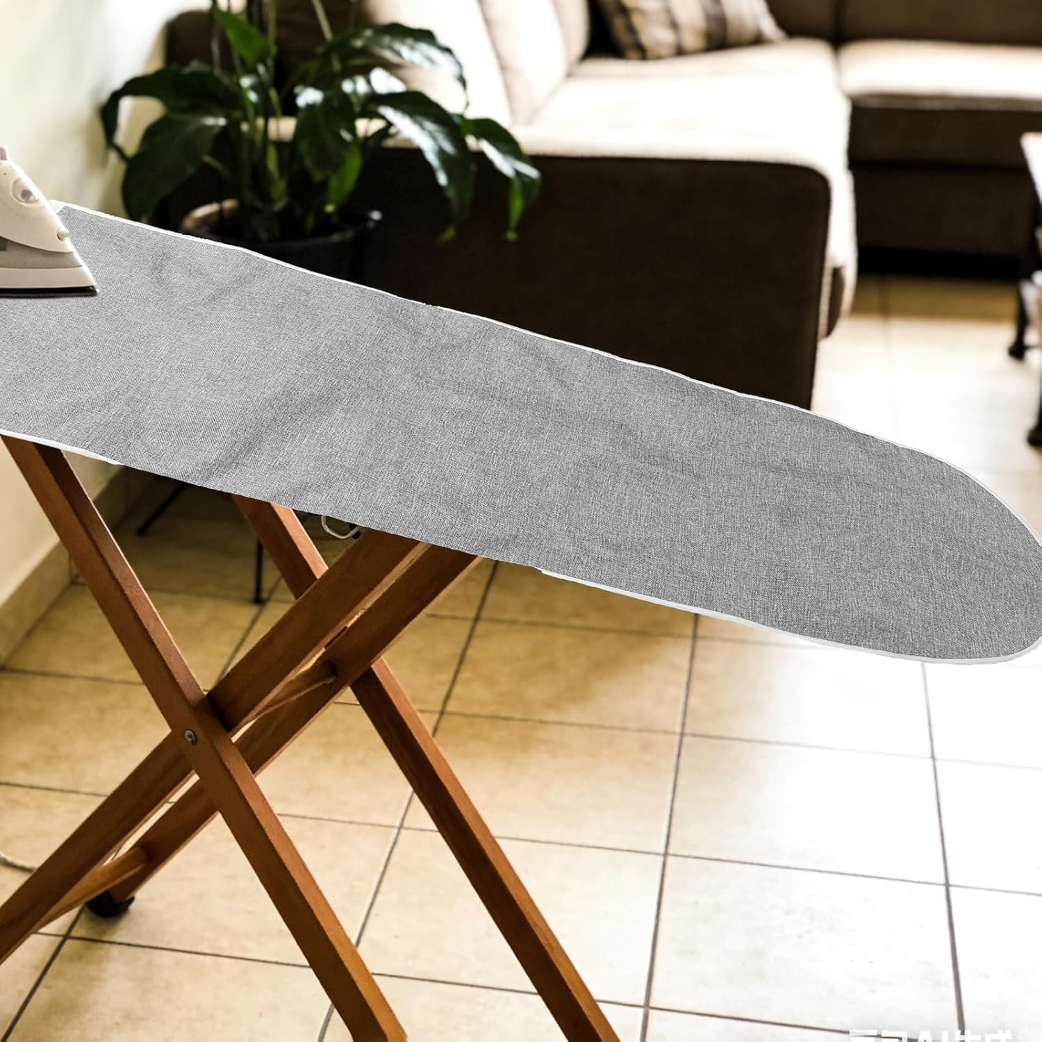 LOGOFUN 2PCS Foldable Ironing Board Zipper Bag Washable Fabric Cover Dustproof Storage for Laundry Closet Home Supplies - Grey 125x34cm