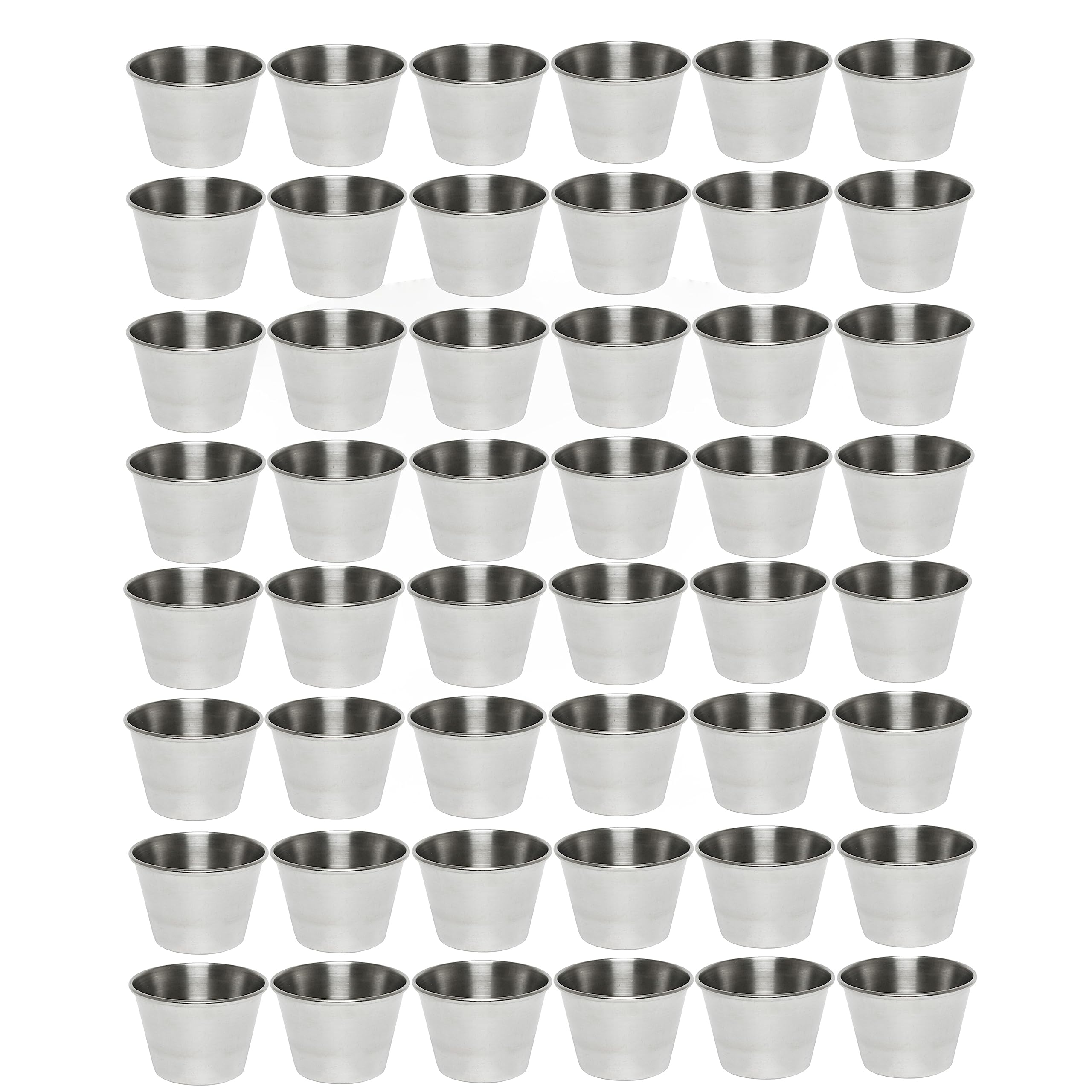 Set of 48 - TrueCraftware Stainless Steel, Individual Condiment Sauce Cup - 2 1/2 oz