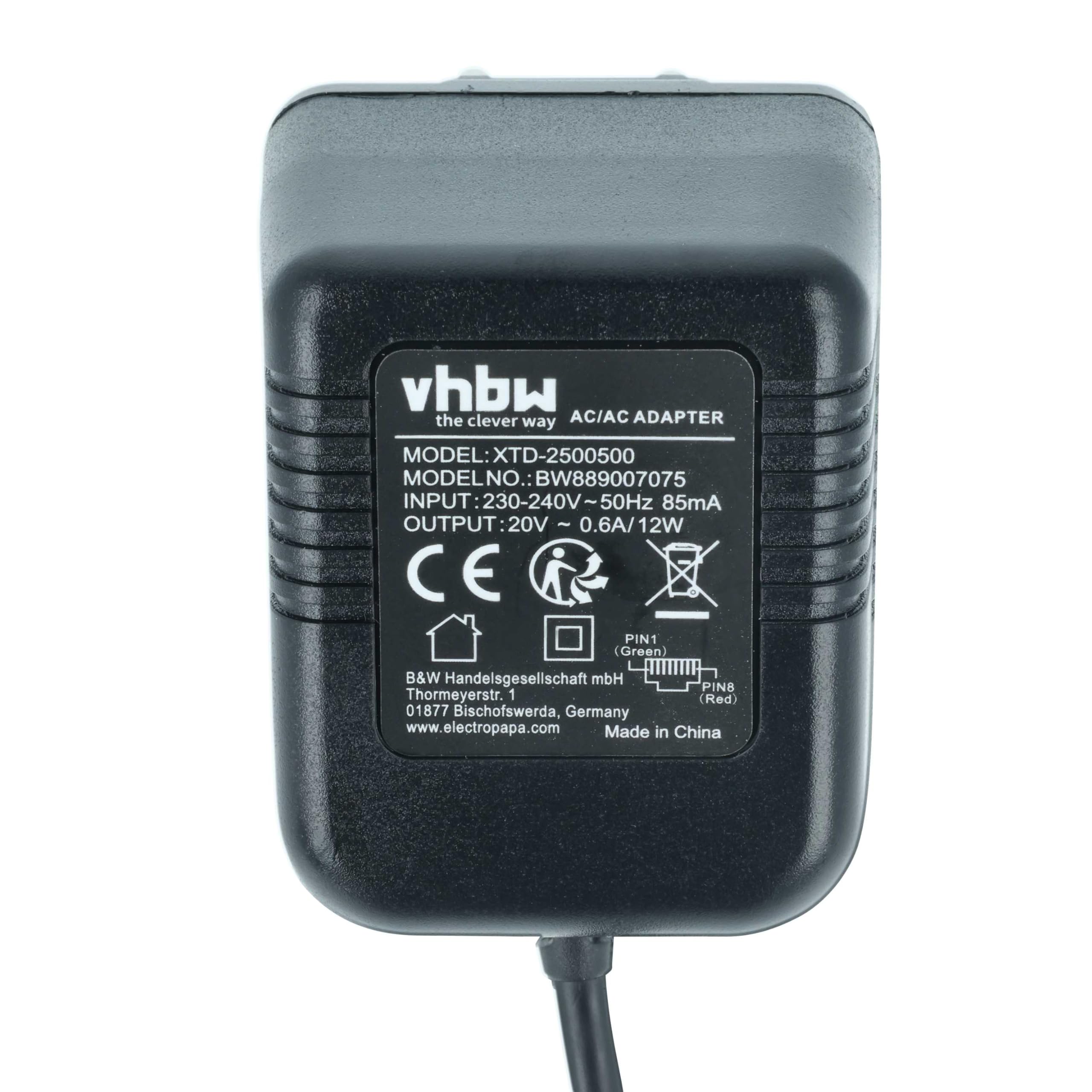 vhbw alimentatore compatibile con Aastra 6773 IP, 6775 IP telefono fisso, telefono di casa - 300 cm