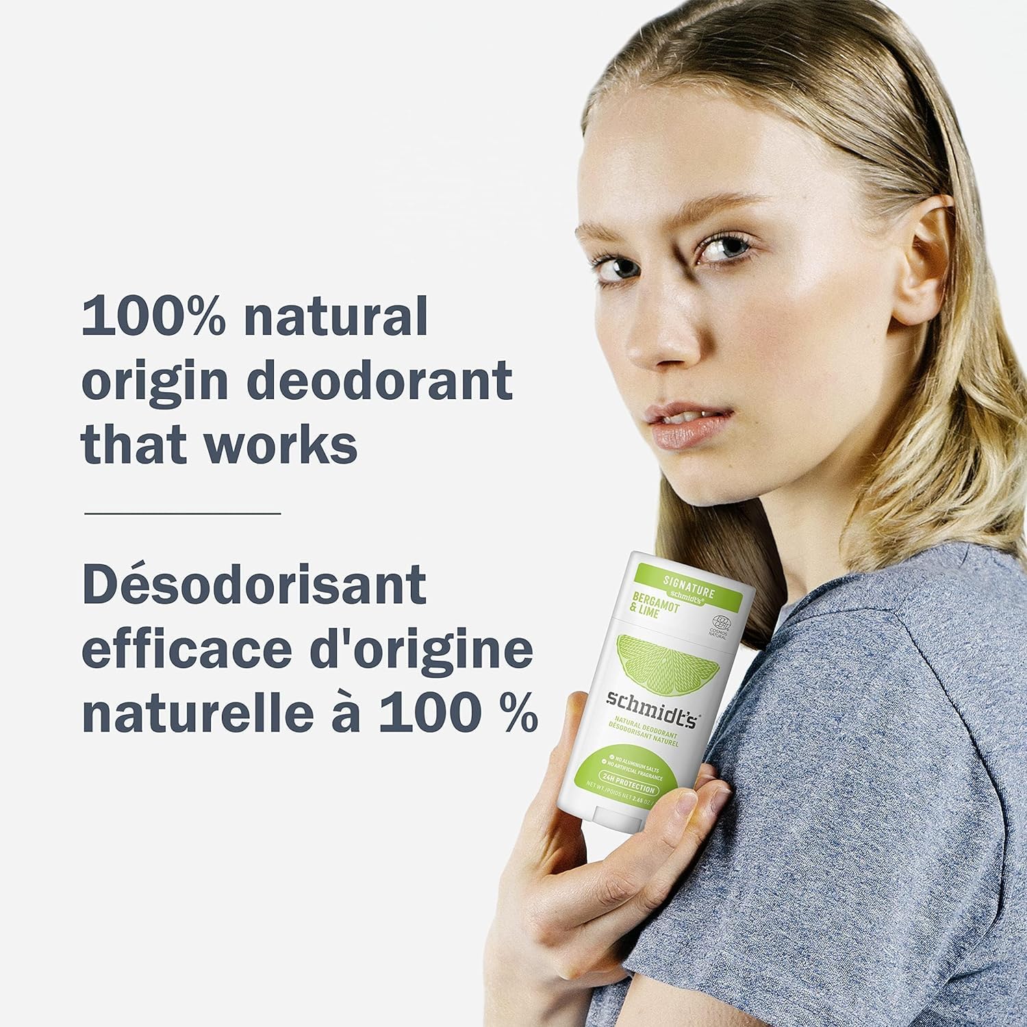 Schmidt's Aluminum Free Natural Deodorant For Women And Men, Bergamot & Lime With 24 Hour Odor Protection, Certified Cruelty Free, Vegan Deodorant, 2.65oz 2 Pack