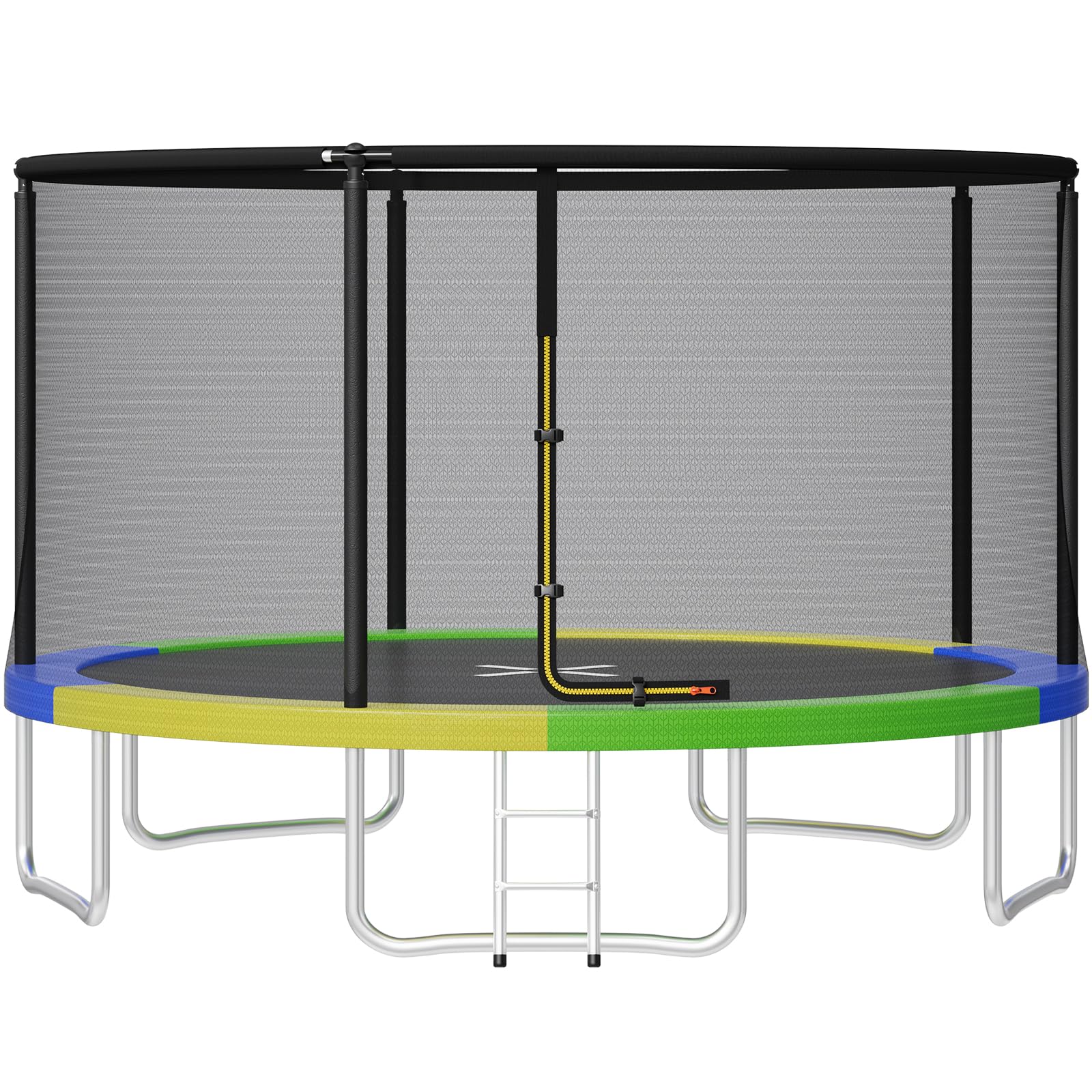 JUMMICO Trampolino da Giardino Trampolino per Bambini con Scaletta e Rete di Sicurezza Ø 183/220/290/360cm Tappeto Elasticoper Adulti e Bambini