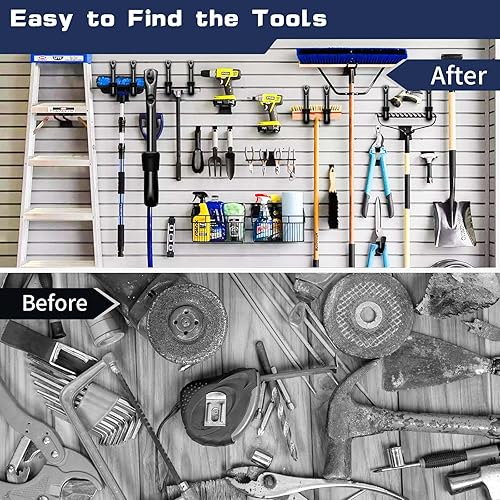 Miniatura 5 de Dreecy Ganchos J utilitarios para colgar ganchos de almacenamiento de garaje resistentes para pared de garaje, color negro, paquete de 5