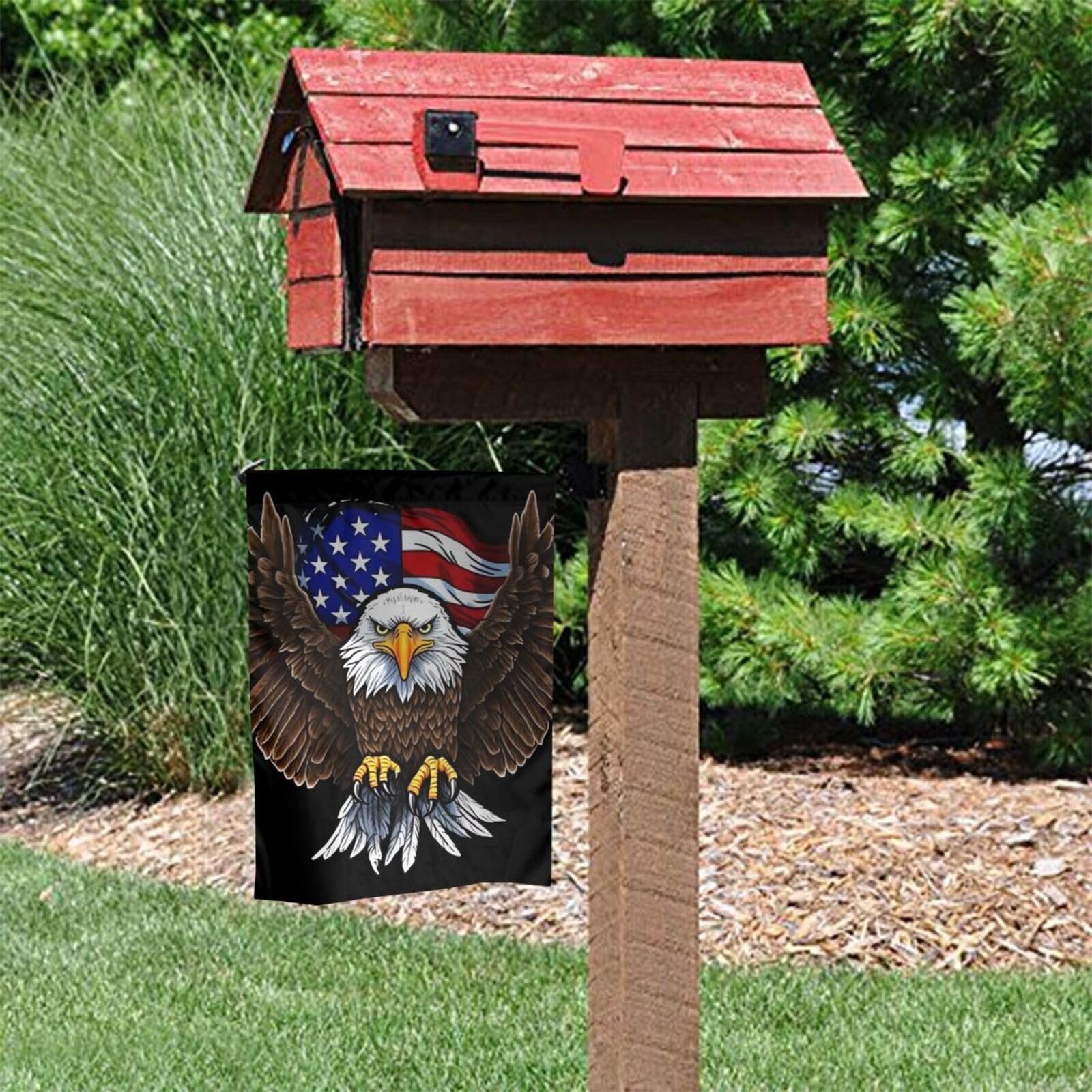 G128 Gartenflagge – God Bless Amerika Mit Adler, 30,5x45,7 Cm, Aus Robustem Polyester Für Draußen