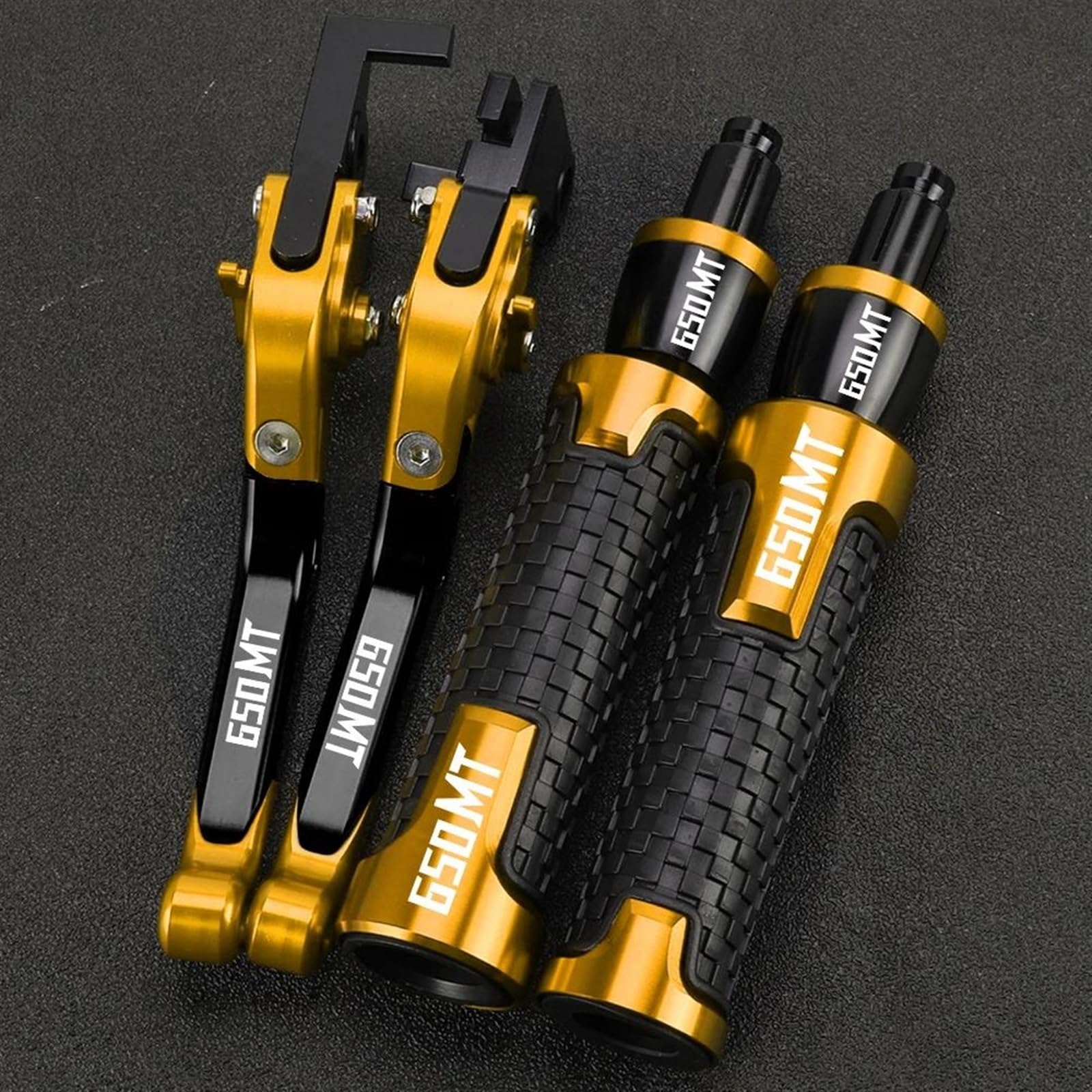 VTAIEX Motorbike Accessories Motorcycle Accessories Extendable Brake Clutch Levers for CFMOTO 650MT 650TR-G 650 MT TR-G 2023 2022 2021Hand Grips Handlebar Ends(Yellow)