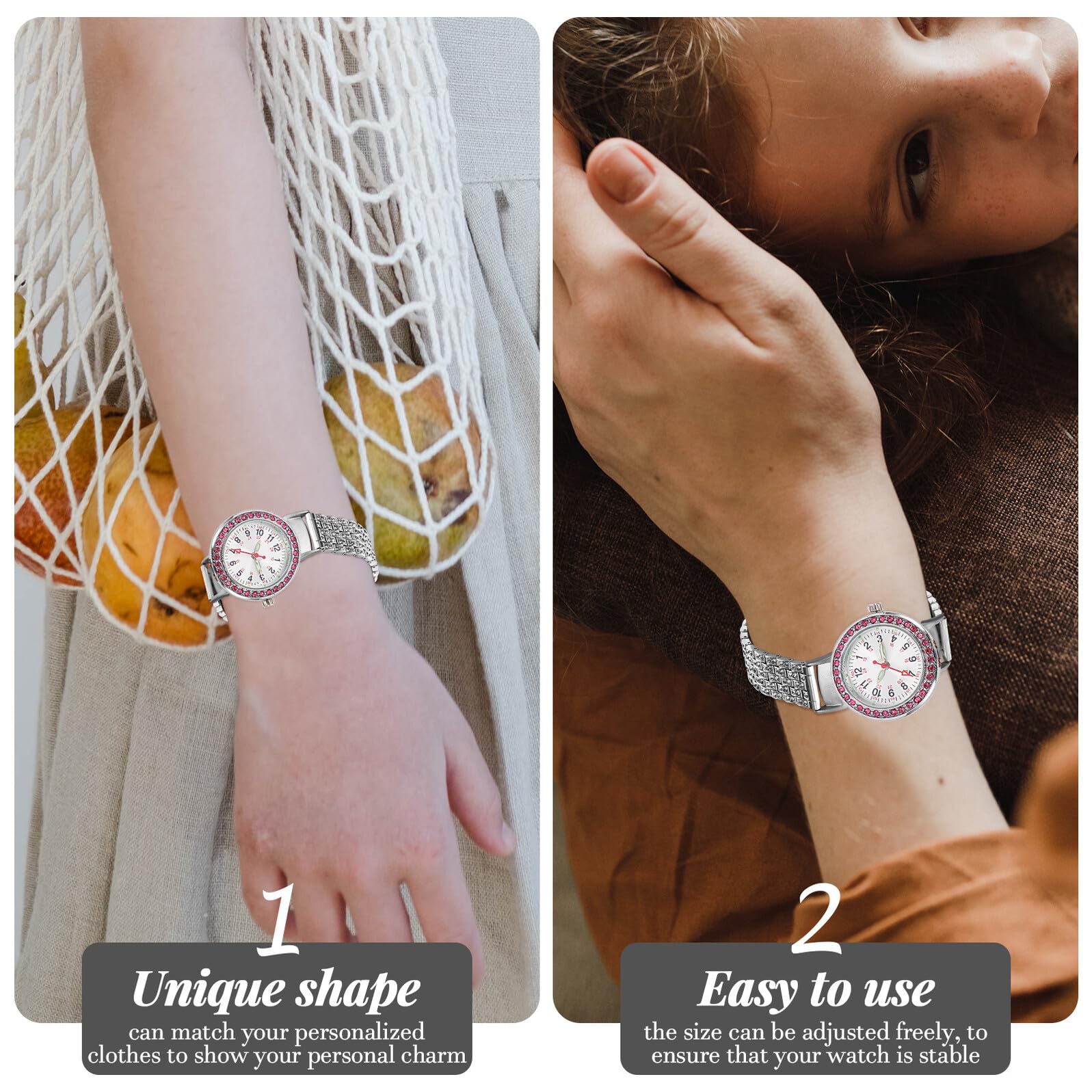 3 Piezas Correa Reloj Inteligente Acero Inoxidable Resistente Decorativa Compatible Plata