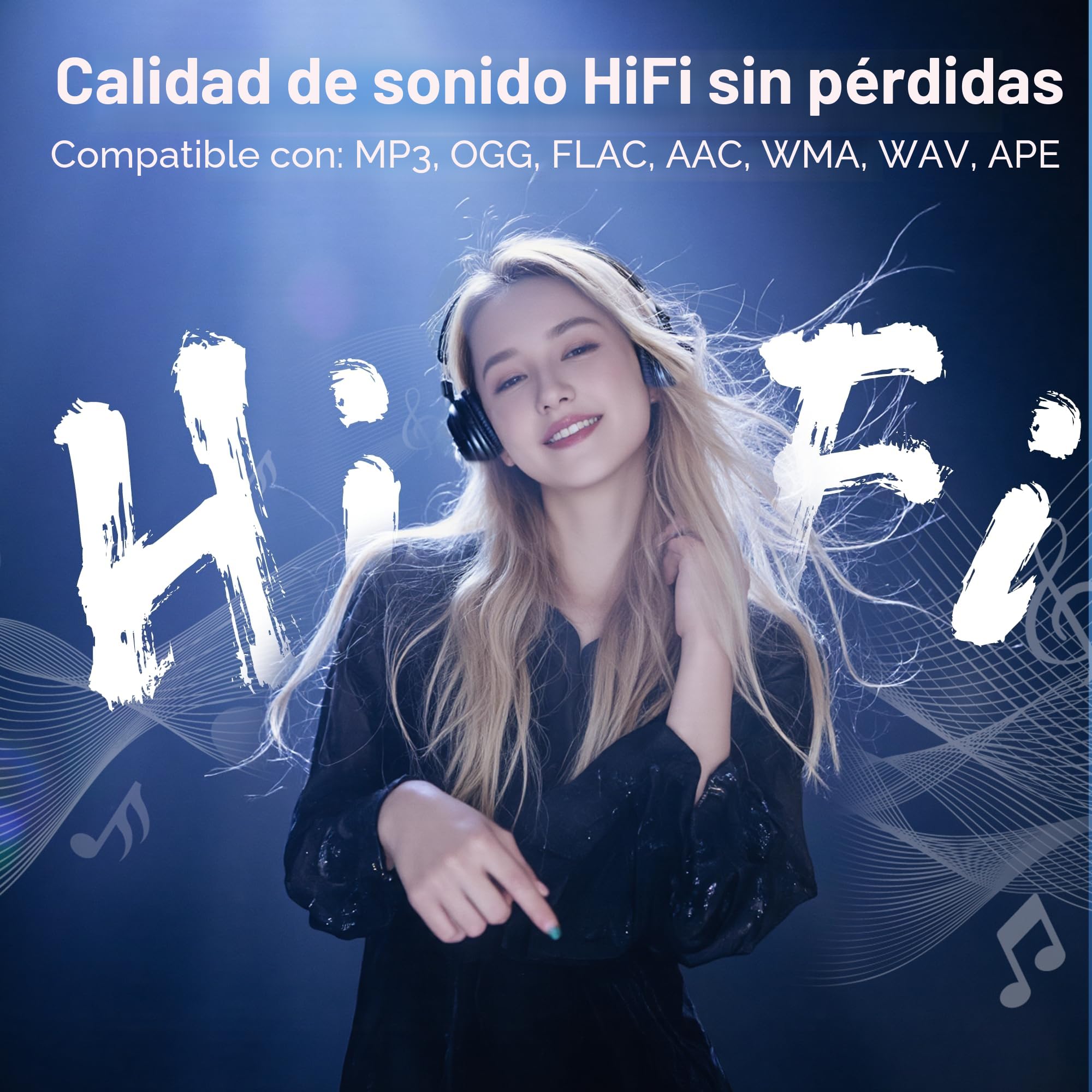SWOFY Reproductor MP3 de 128GB con Bluetooth 5.3, Pantalla táctil de 2,4 Pulgadas, HiFi, Altavoz Integrado, función de grabación, Radio FM, Ampliable hasta 512GB (Rosa)