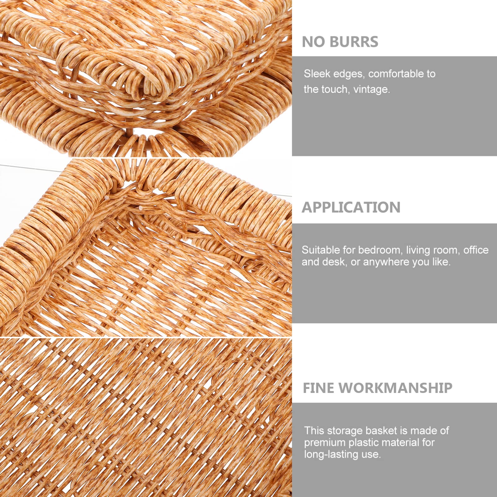 SOLUSTRE 1Pc Handmade Pastoral Style Storage Basket Food Basket for Tea Table Kitchen Counter Home Decor Light Elegant Design for Household Use