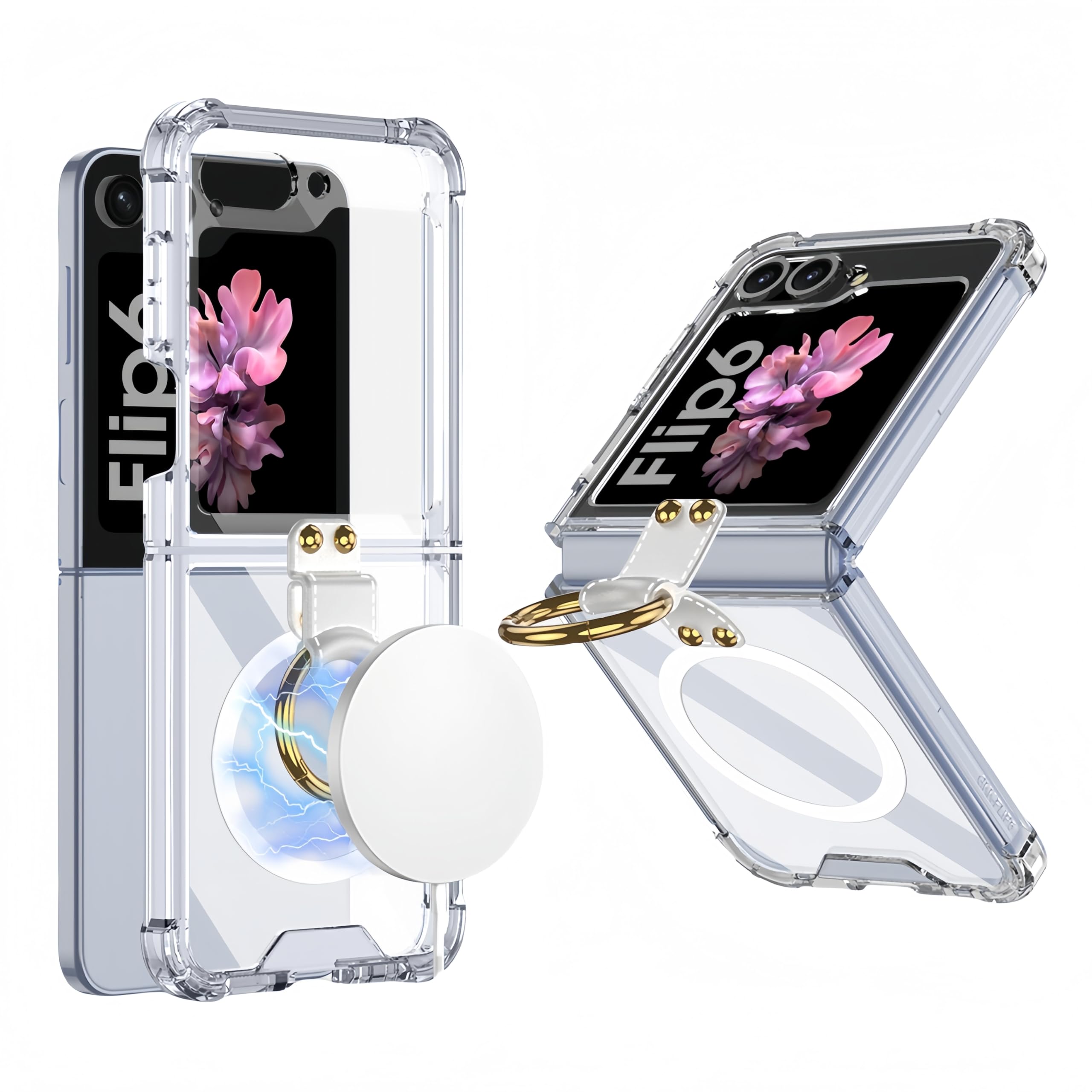 Amazon.co.jp: Galaxy Z Flip6 SC-54E 用 ケース リング付き 