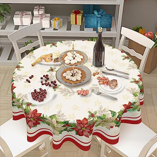 Miniatura 7 de Mantel redondo para el 4 de julio, 60 pulgadas, diseño de acuarela rojo y azul, floral, patriótico, Día de la Independencia, Día de los Caídos,