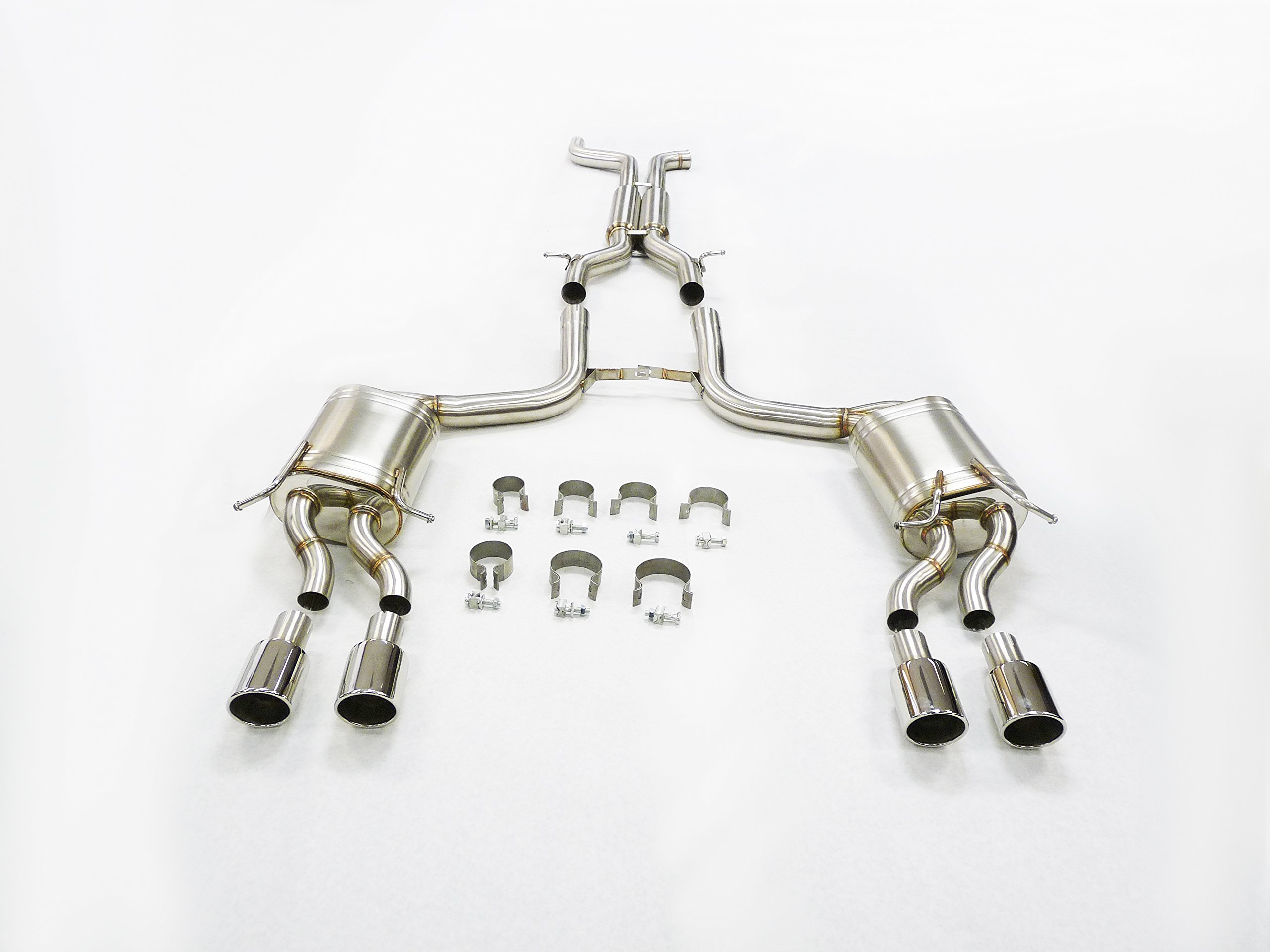 Becker 2011-2015 Mercedes-Benz W204 C63 Front Pipe + Catback 4Dr AMG Tips