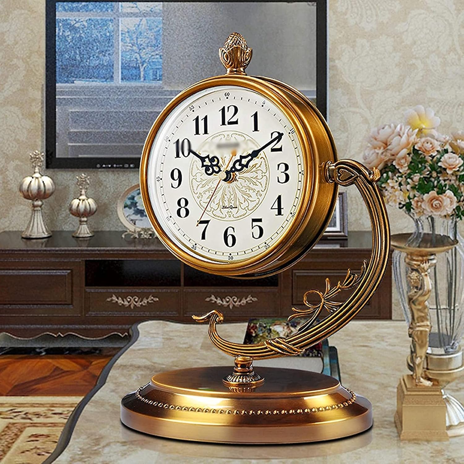Desktop Shed A Creative Metal Side Table Clock Can be Used as a Desktop Clock for Desktop Decoration to Install Mantel Clocks,