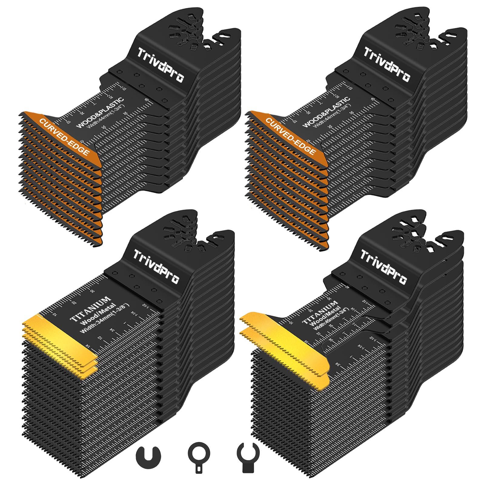 Oscillating Tool Blade Multitool Blades - TrivdPro 50pcs Multi Tool Blades Kits Oscillating Saw Blades for Metal Wood Plastic, Oscillator Blades for