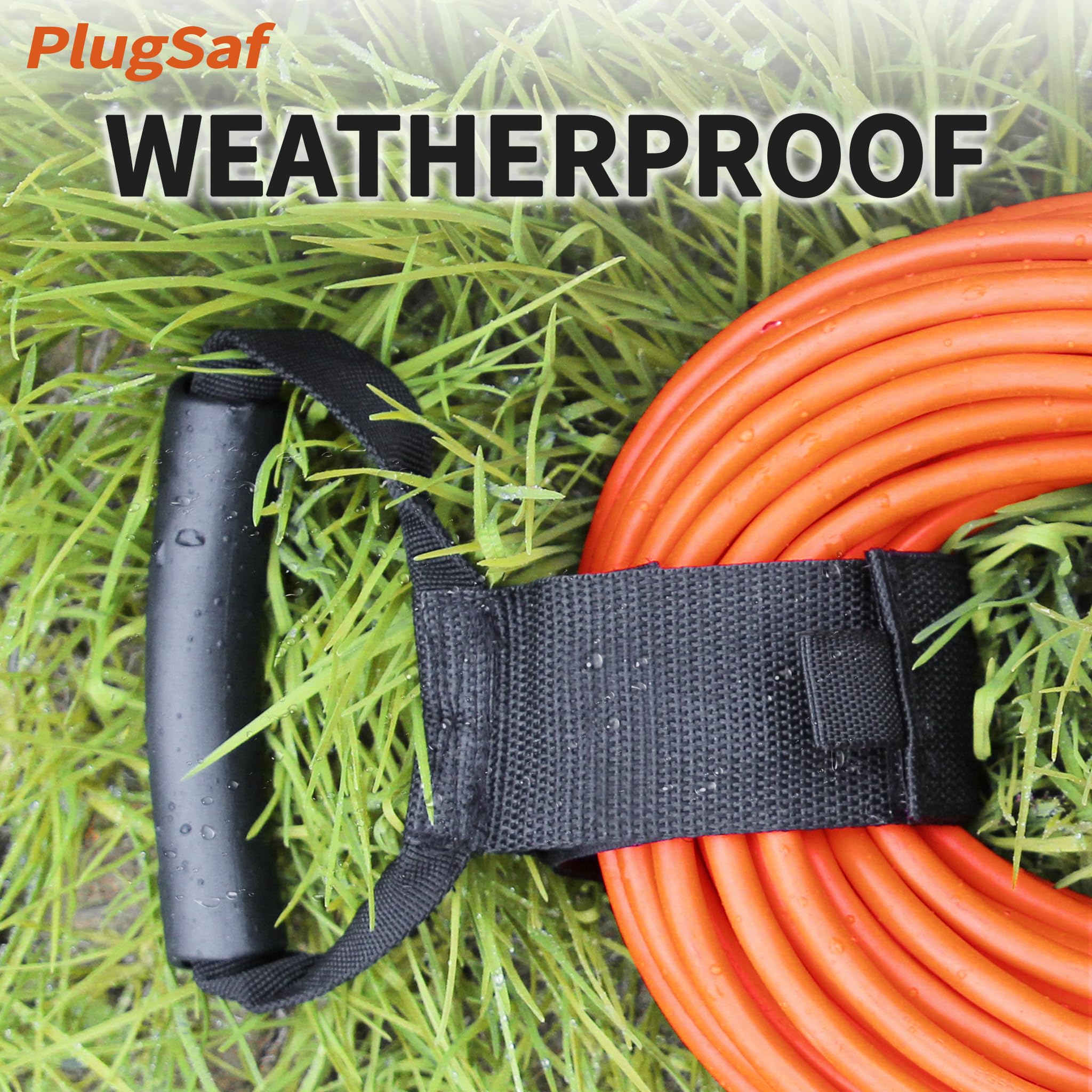 PlugSaf Garage Storage 2-Pack 16 Inches Reusable Cable Straps, Adjustable Cord Straps, Cable Organizer, Straps Cord Wrap and Hook Loop Cords Management - Black