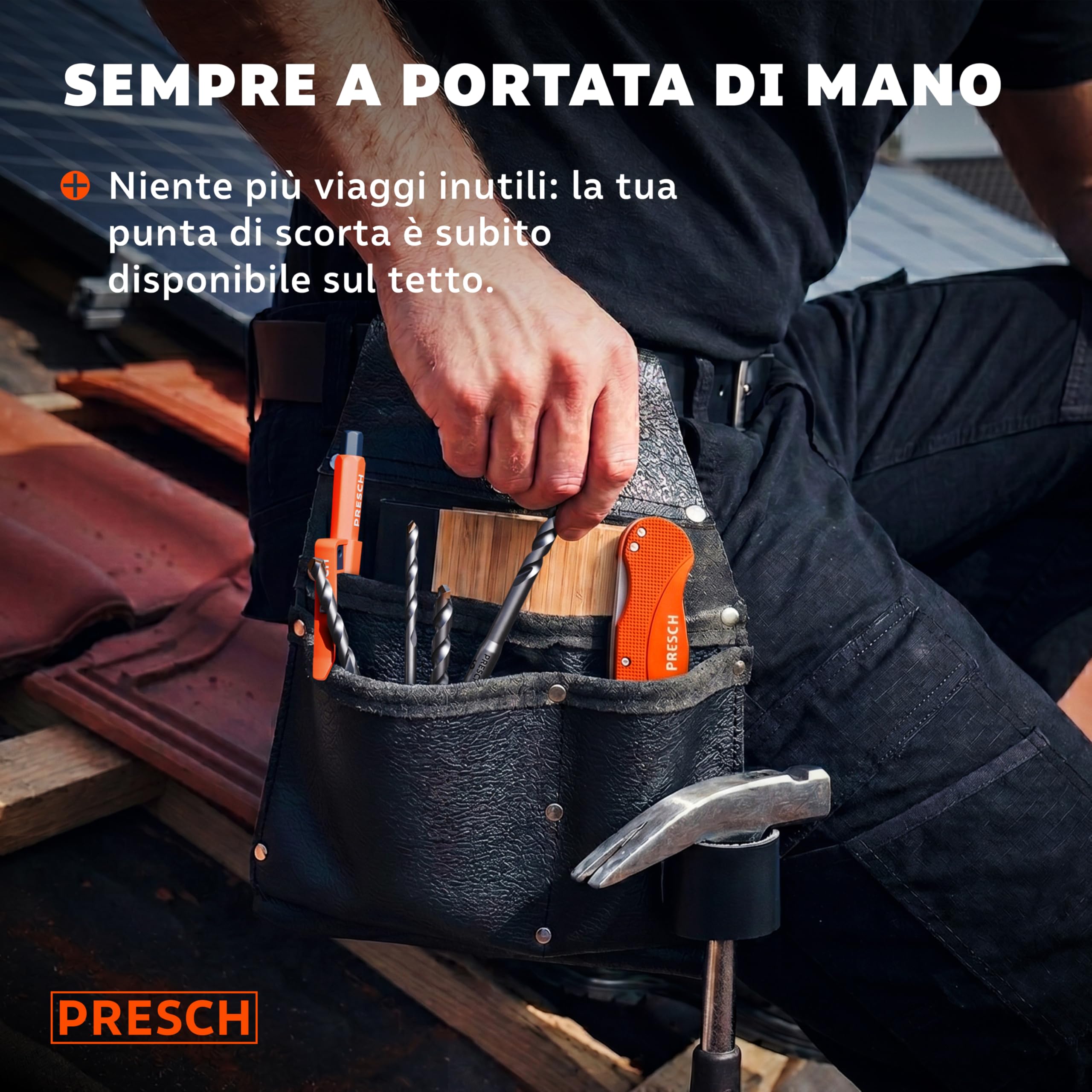 PRESCH Punte per Tegole 5mm (10 pz.) – Fori precisi in tegole dure - Punta con attacco esagonale in metallo duro – Punte per piastrelle estremamente robuste per ceramica, ardesia, granito e marmo