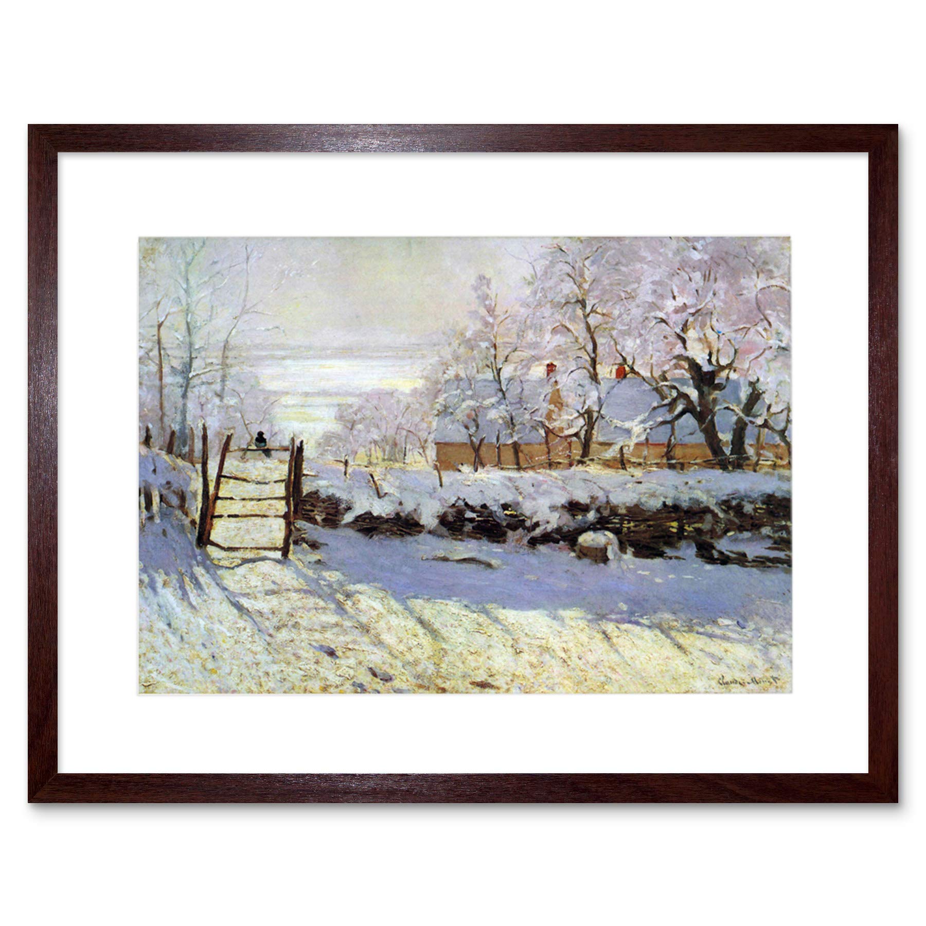Wee Blue Coo Painting Monet Magpie Old Master Framed Wall Art Print