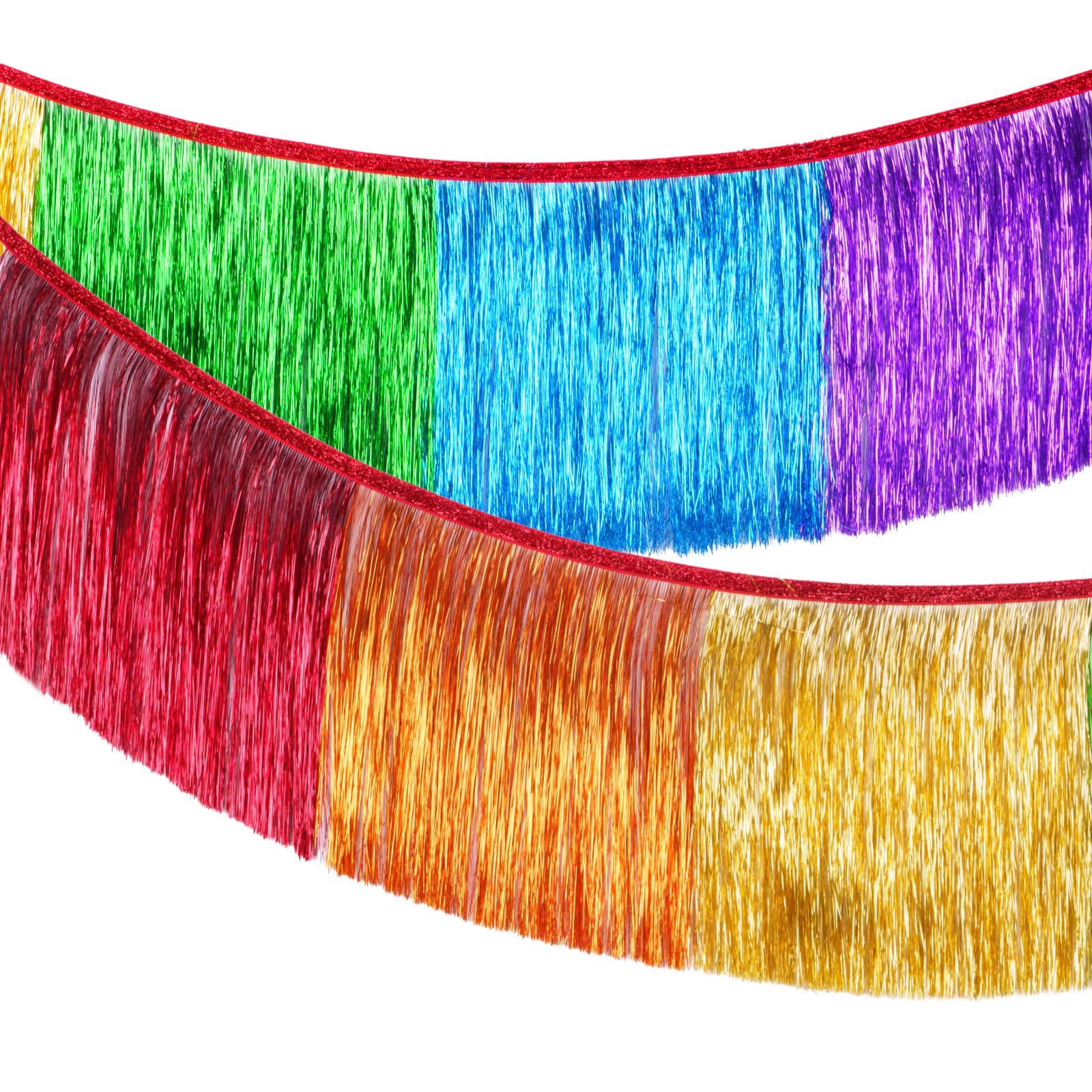G2PLUS Glitzernde Fransen Girlande, 20cm Holografische Glitzer Fransengirlande, 2m Metallische Party-Fransengirlande, Folie Fransen Girlande für Abschlussballs, Party-Deko