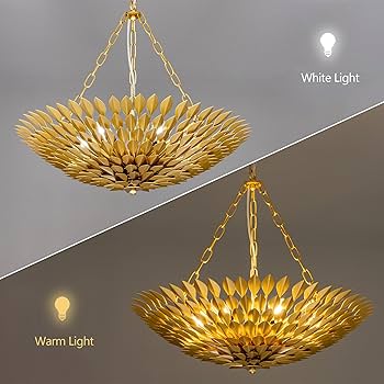 Amazon.com: TOCHIC Gold Leaf Chandelier, 6 Lights Farmhouse