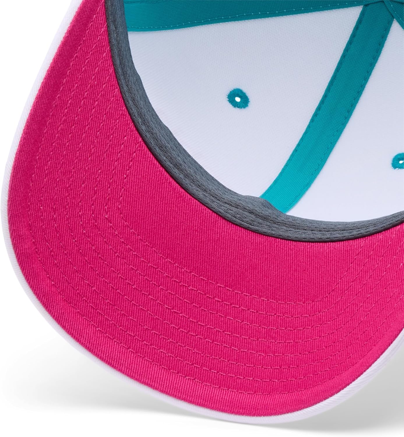 Columbia Unisex PFG Logo Mesh Snap Back, White/Ocean Teal/Guava Pink, One Size