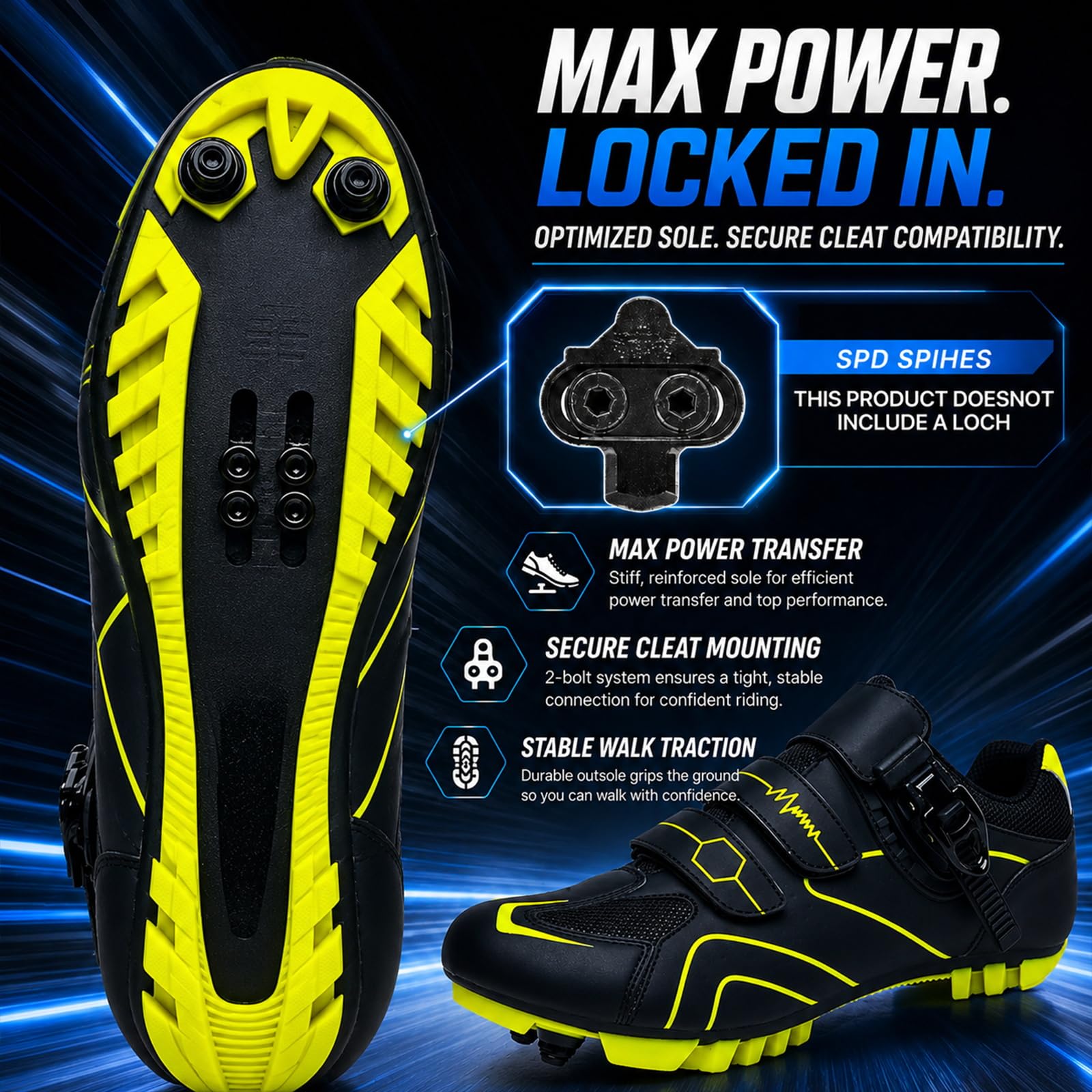Zapatillas Ciclismo MTB Unisex Montaña Bicicleta Zapatos