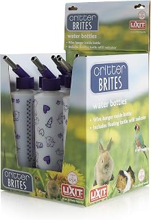 Lixit Bulk Water Bottles with Display Case for Rabbits, Ferrets, Chinchillas, Rats, Mice, Guinea Pigs', and Other Small Animals (16 Ounce)