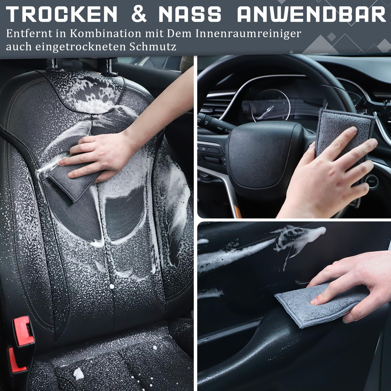 Kit 4 Spugne In Microfibra Per Pulizia Interni Auto - Morbide, Lavabili E Ultra Assorbenti - Foto 10