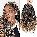 12 Inch 8 Packs Goddess Locs Crochet Hair Faux Locs Crochet Hair for Women Pre Looped River Locs Hair with Curly Ends Synthetic (12 Inch 8 Packs, 1B/27)
