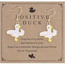 Duck Themed Gifts for Women Female Funny White Ducks Lovers Birthday Cute Dangle Duck Earrings