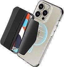 【Non-slip & Drop Prevention】Sinjimoru Magsafe Card Case, Compatible with iPhone 16, 15, 14, 13, 12 Series All Models, Non-slip with Silicone Pad, Card Holder for Suica Transportation IC Card Storage