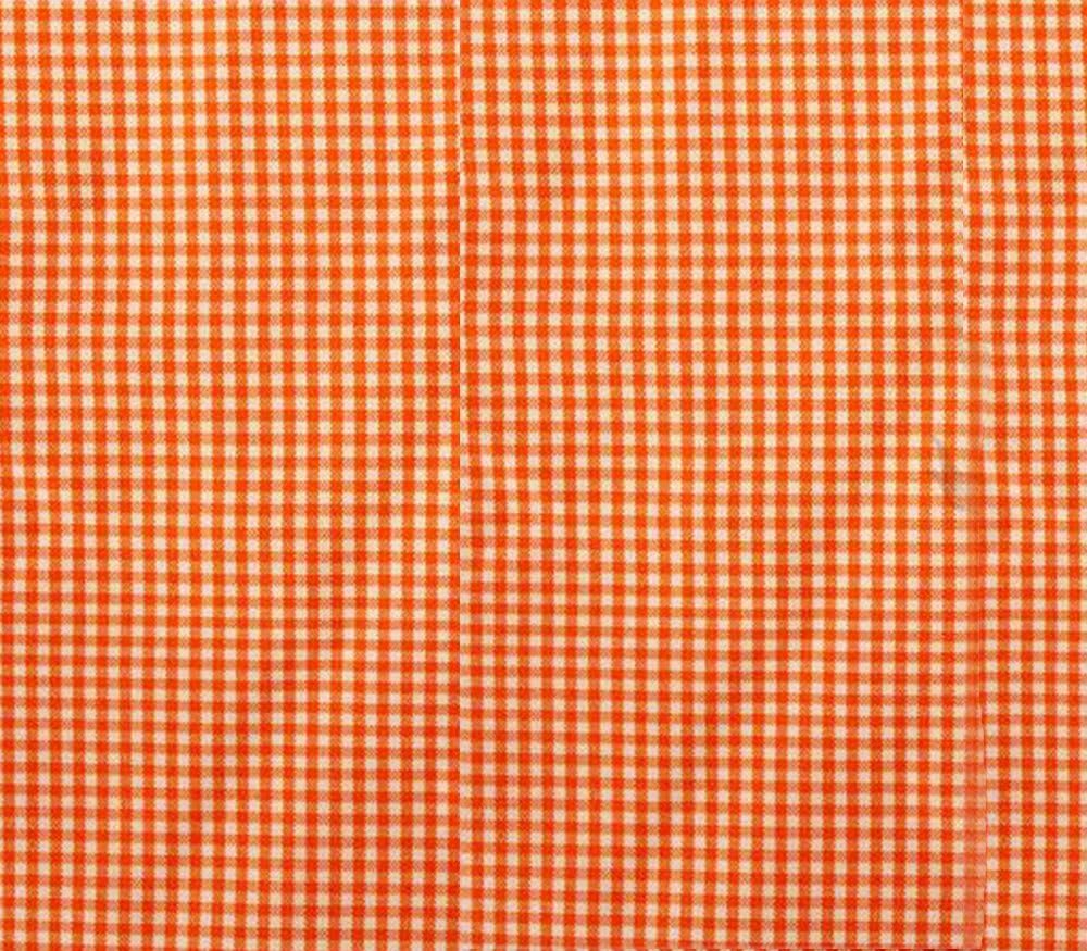Poly Poplin Gingham Fabric Mini Checkers 58 Wide Sold by The Yard (Orange)